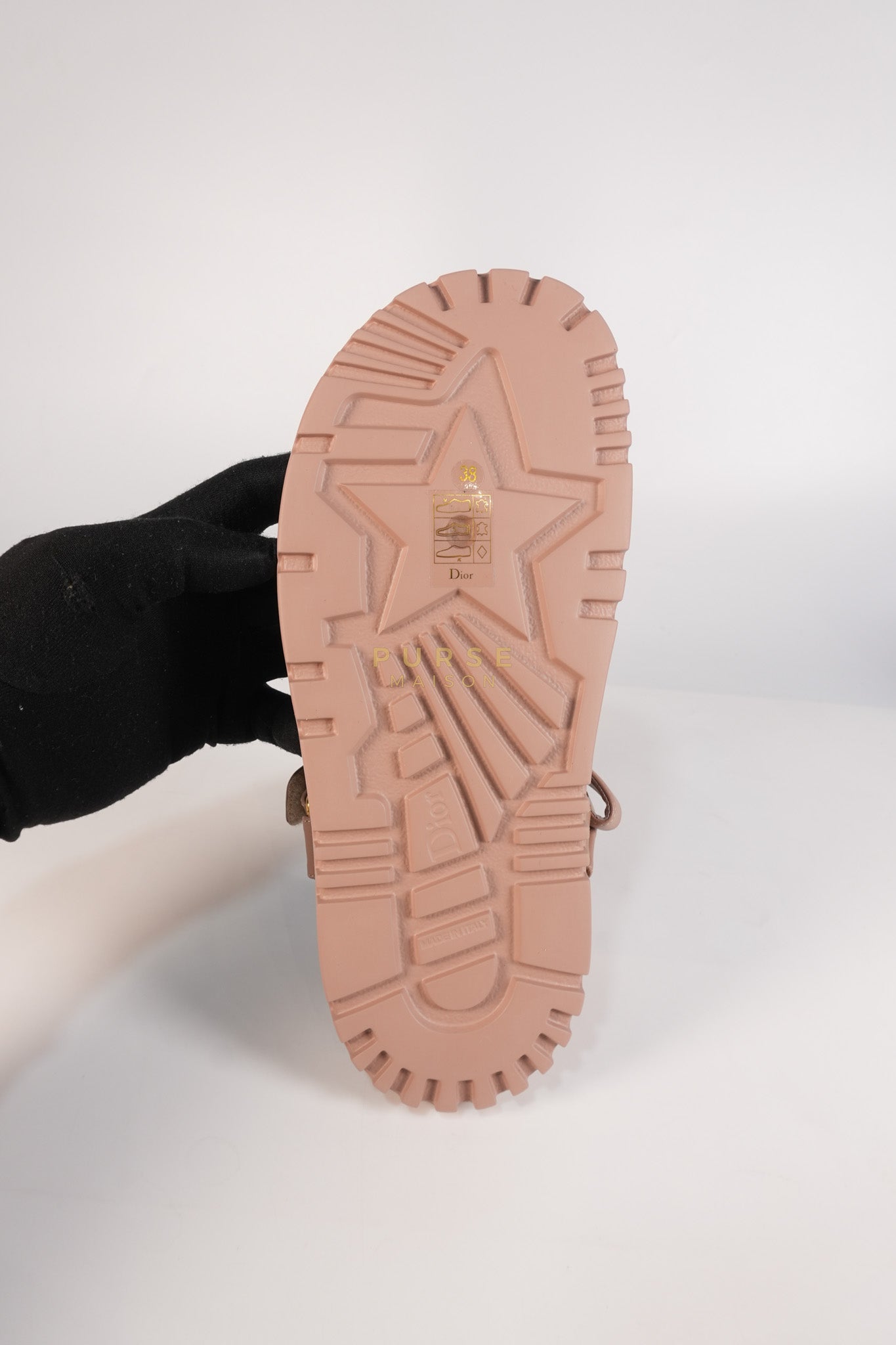 D'Wave Sandals in Powder Pink Leather Size 38EU (24cm) | Purse Maison Luxury Bags Shop