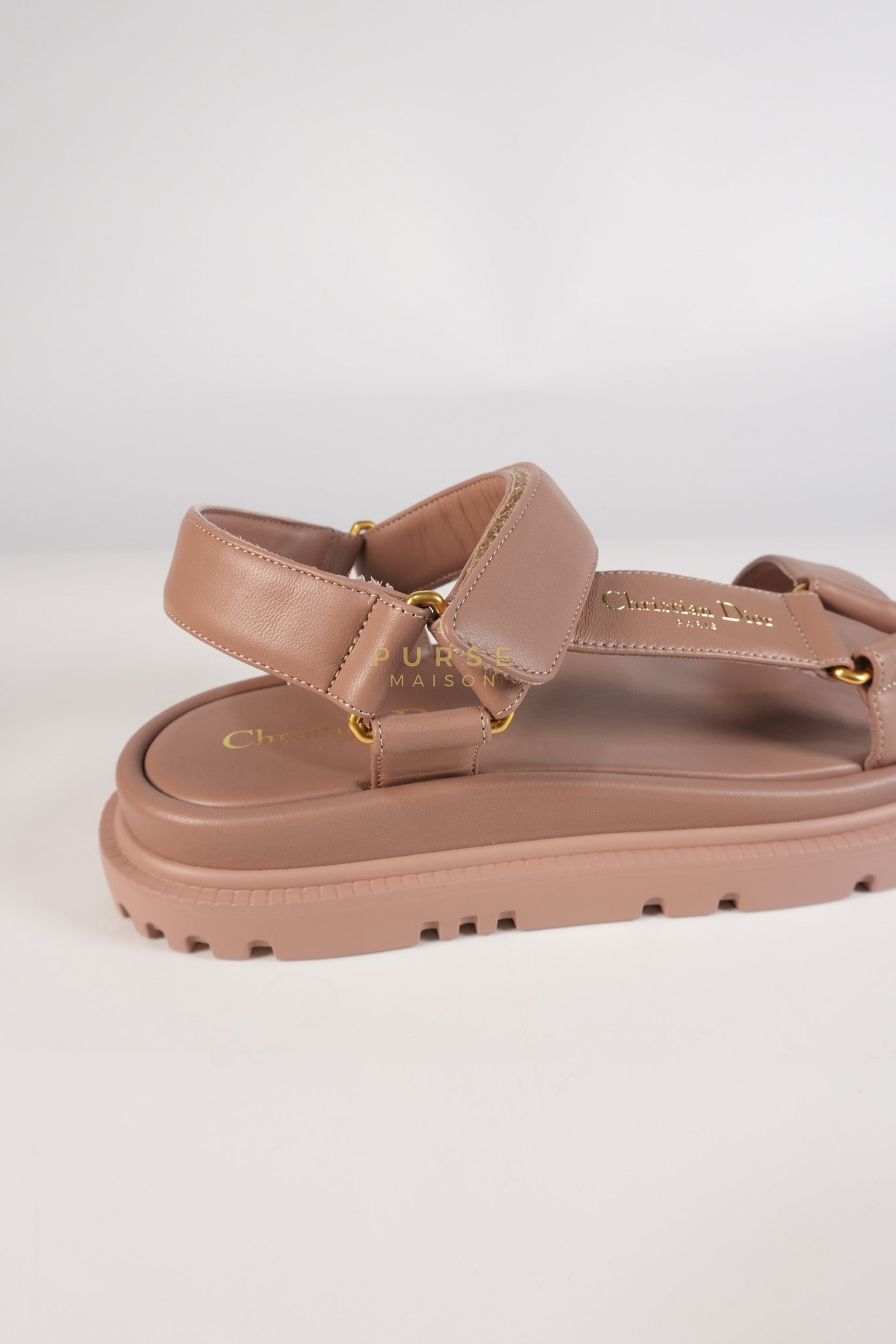 D'Wave Sandals in Powder Pink Leather Size 38EU (24cm) | Purse Maison Luxury Bags Shop