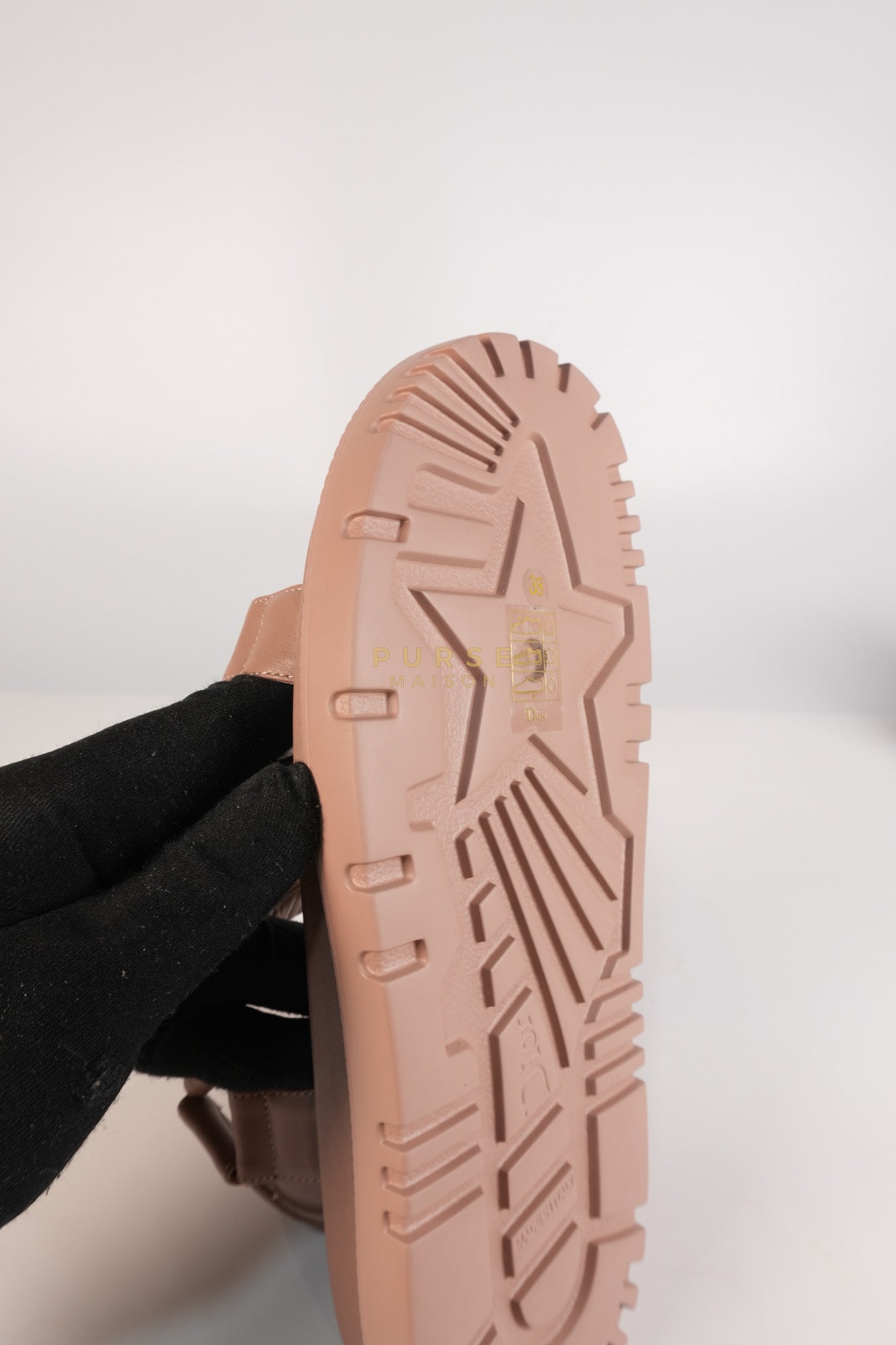 D'Wave Sandals in Powder Pink Leather Size 38EU (24cm) | Purse Maison Luxury Bags Shop