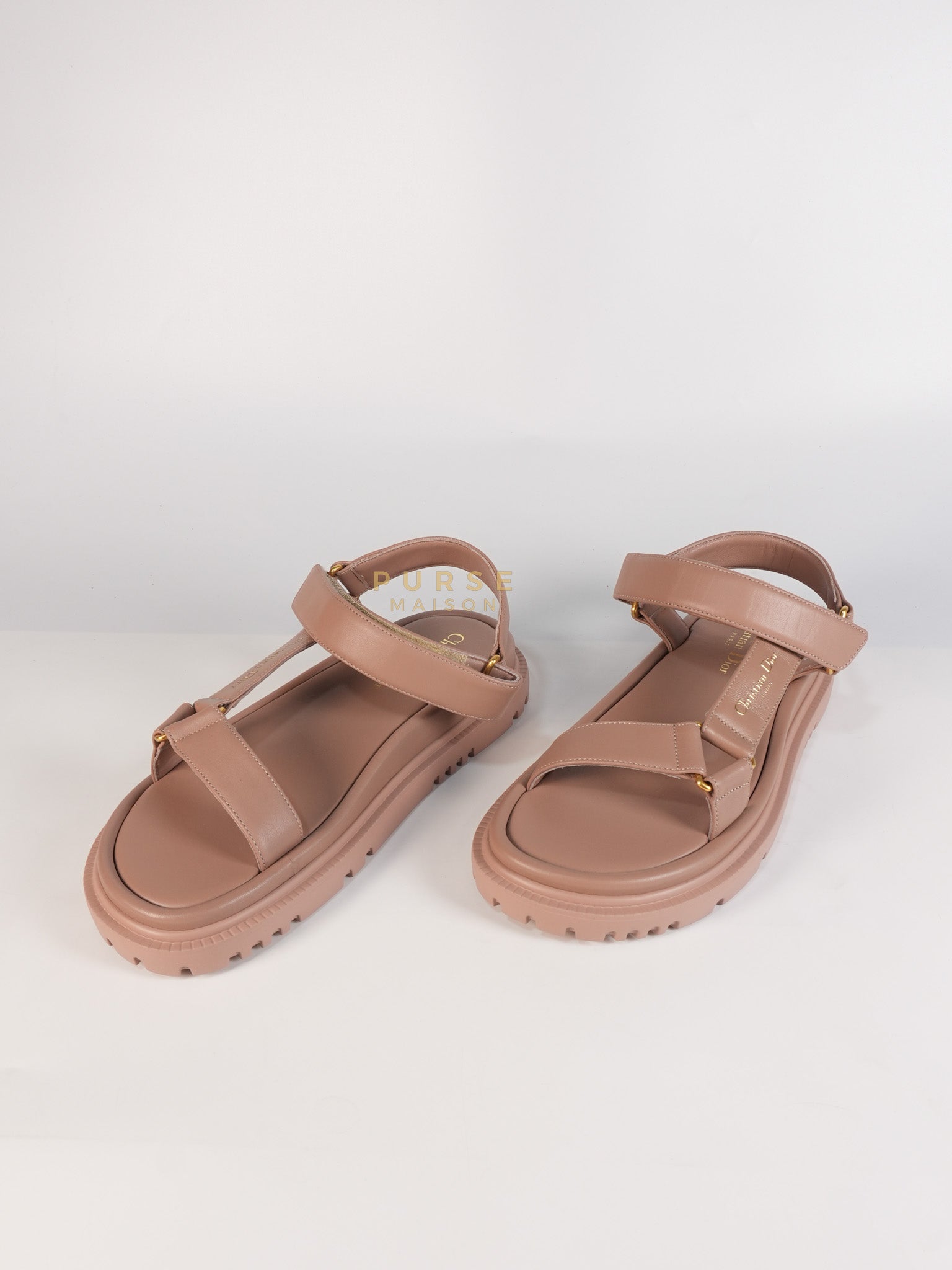 D'Wave Sandals in Powder Pink Leather Size 38EU (24cm) | Purse Maison Luxury Bags Shop