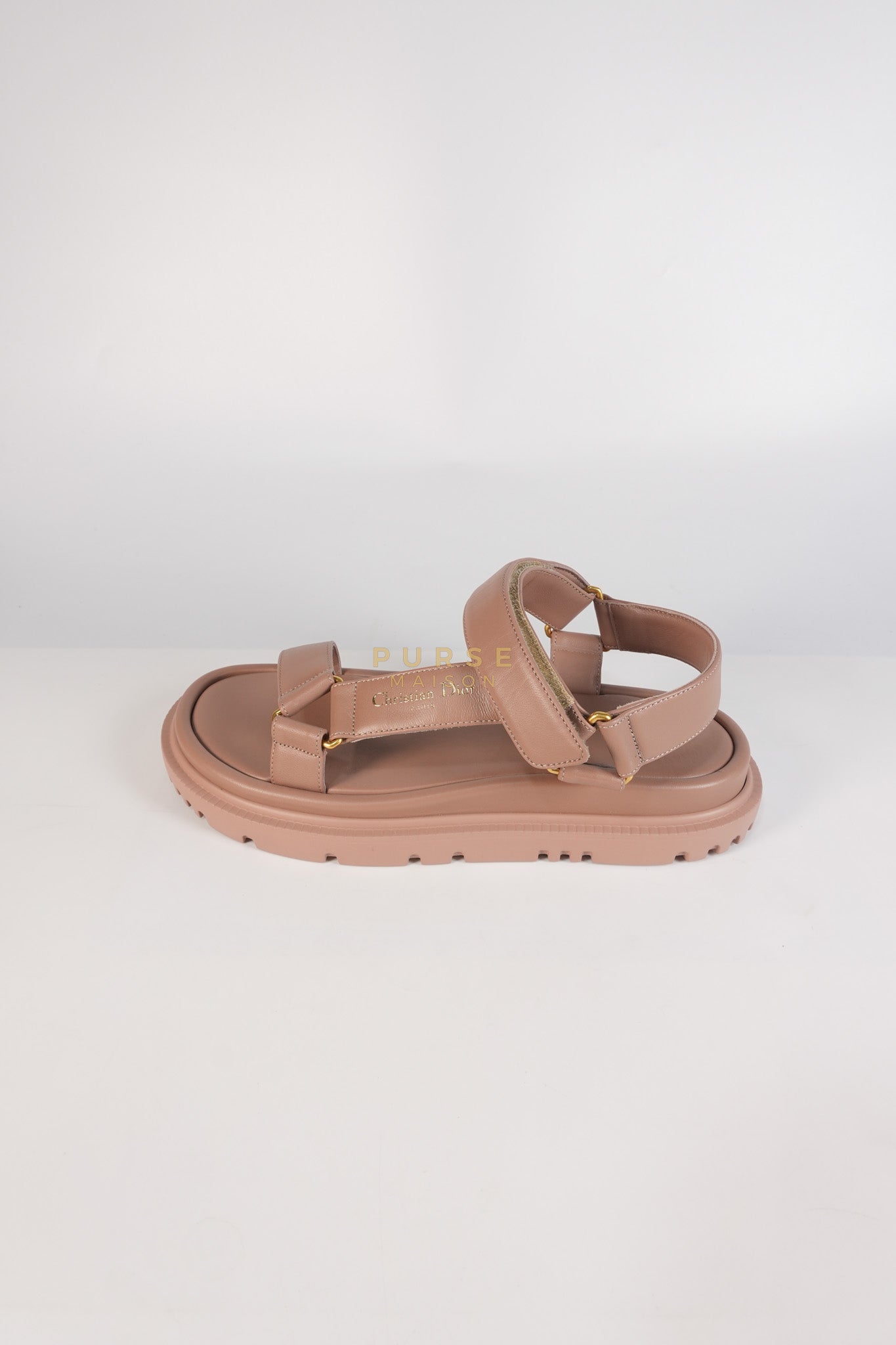 D'Wave Sandals in Powder Pink Leather Size 38EU (24cm) | Purse Maison Luxury Bags Shop