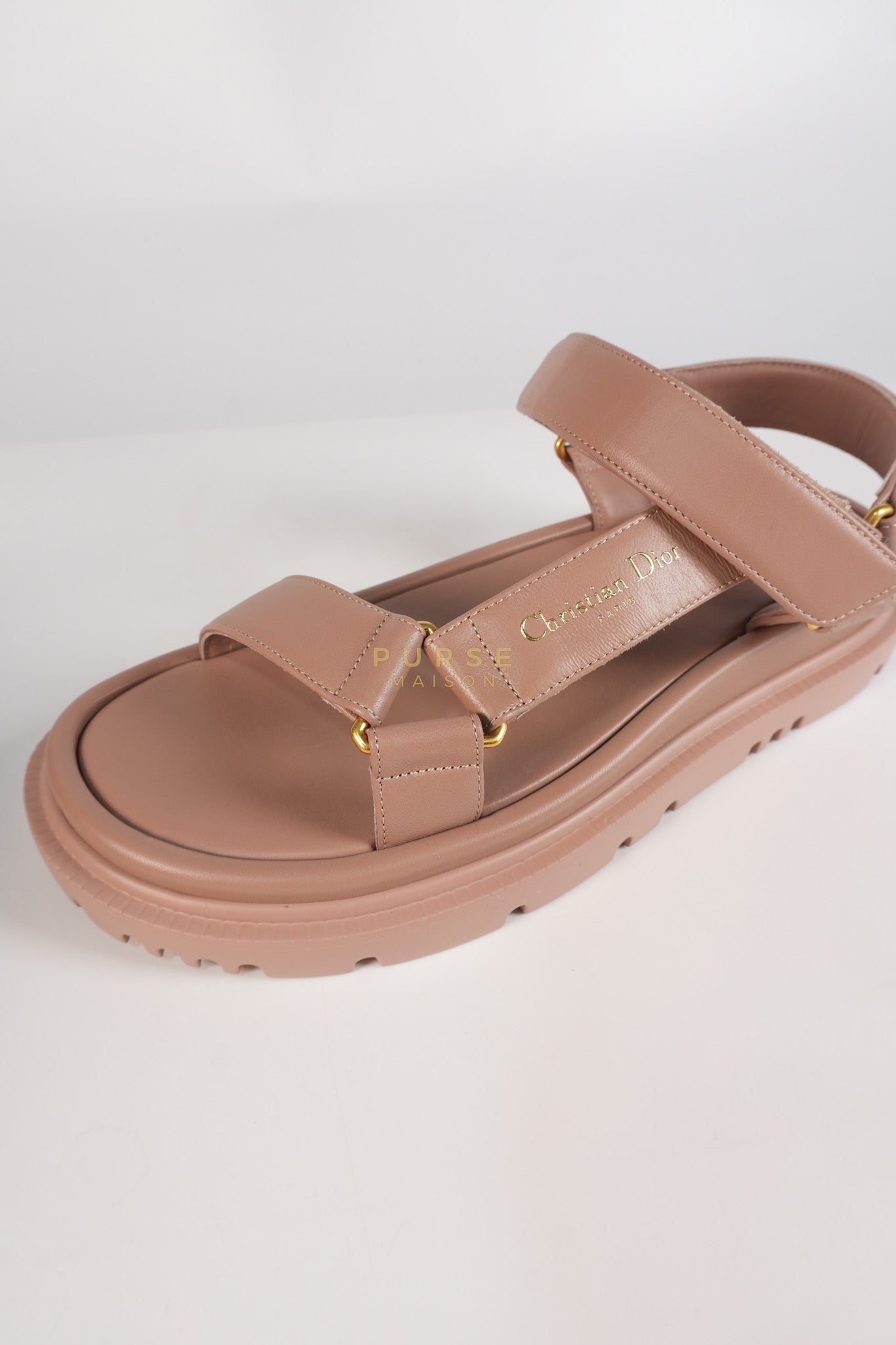 D'Wave Sandals in Powder Pink Leather Size 38EU (24cm) | Purse Maison Luxury Bags Shop