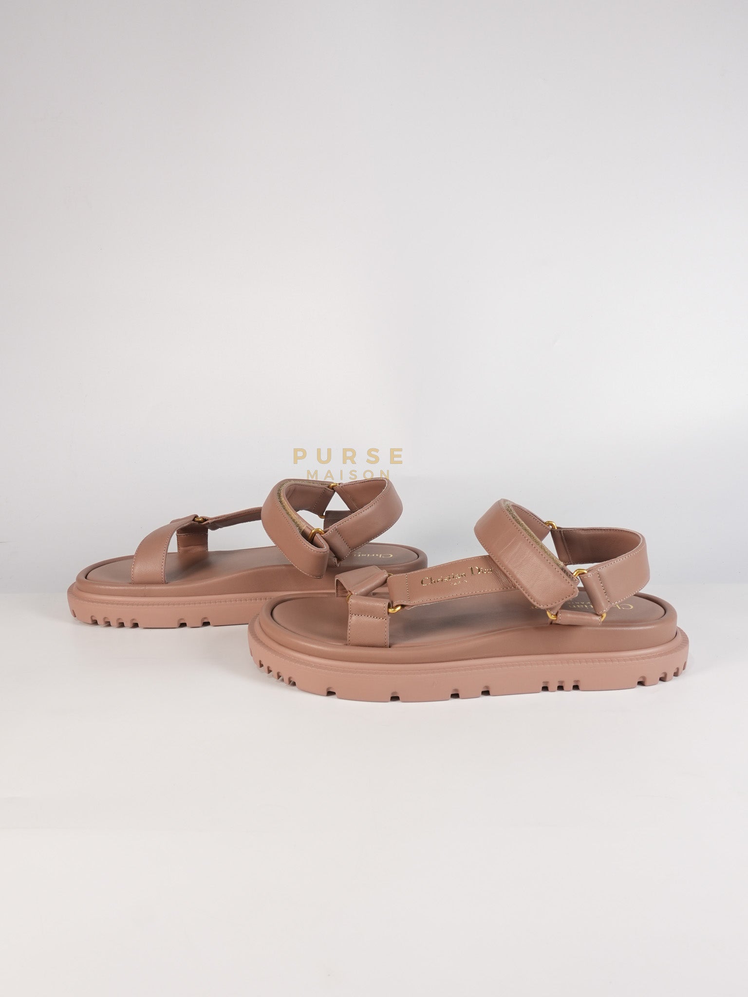 D'Wave Sandals in Powder Pink Leather Size 38EU (24cm) | Purse Maison Luxury Bags Shop