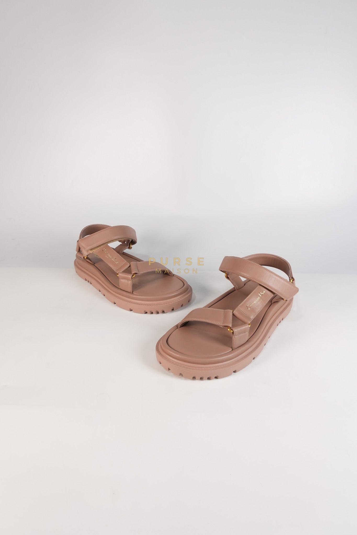 D'Wave Sandals in Powder Pink Leather Size 38EU (24cm) | Purse Maison Luxury Bags Shop
