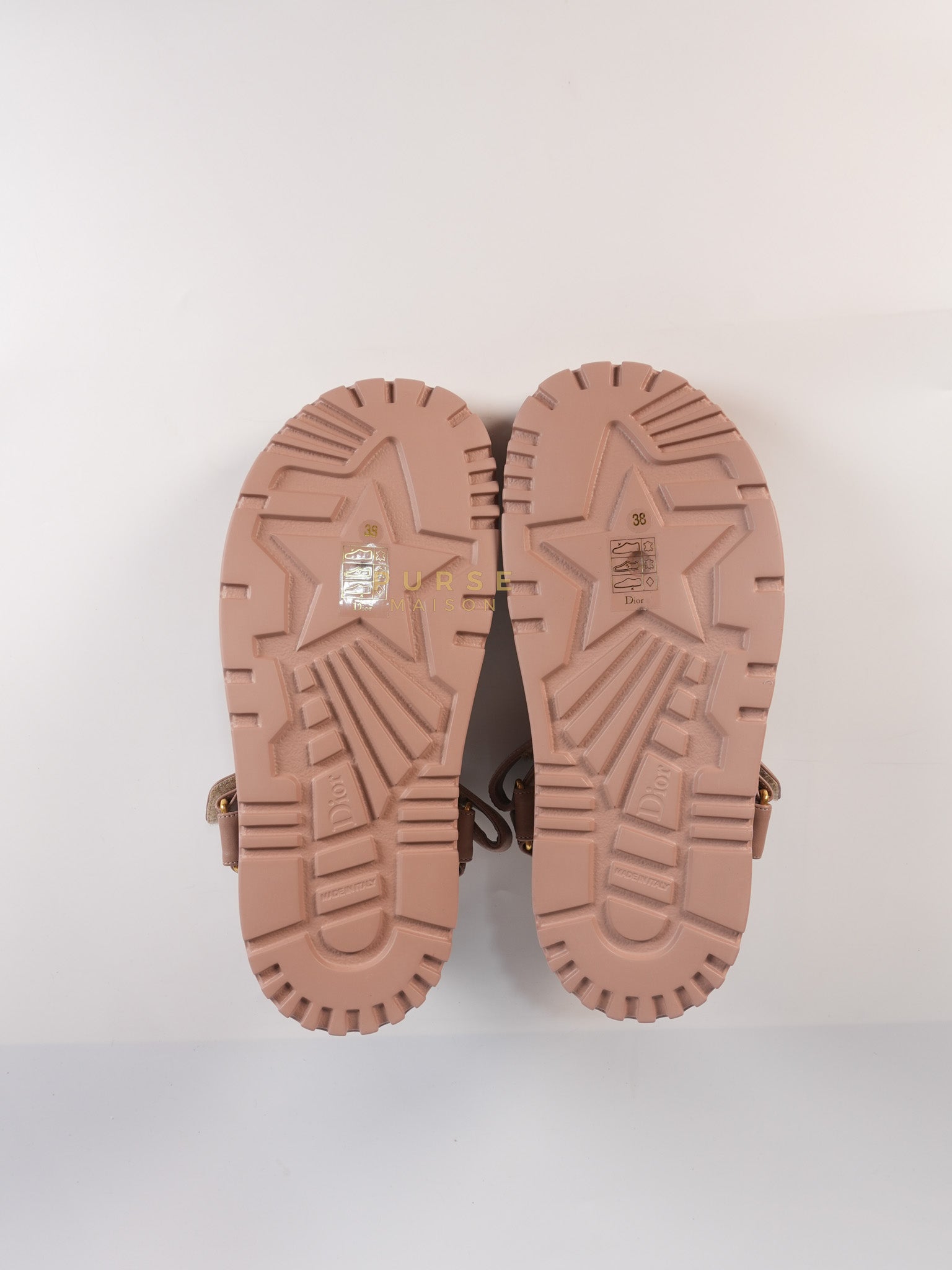 D'Wave Sandals in Powder Pink Leather Size 38EU (24cm) | Purse Maison Luxury Bags Shop