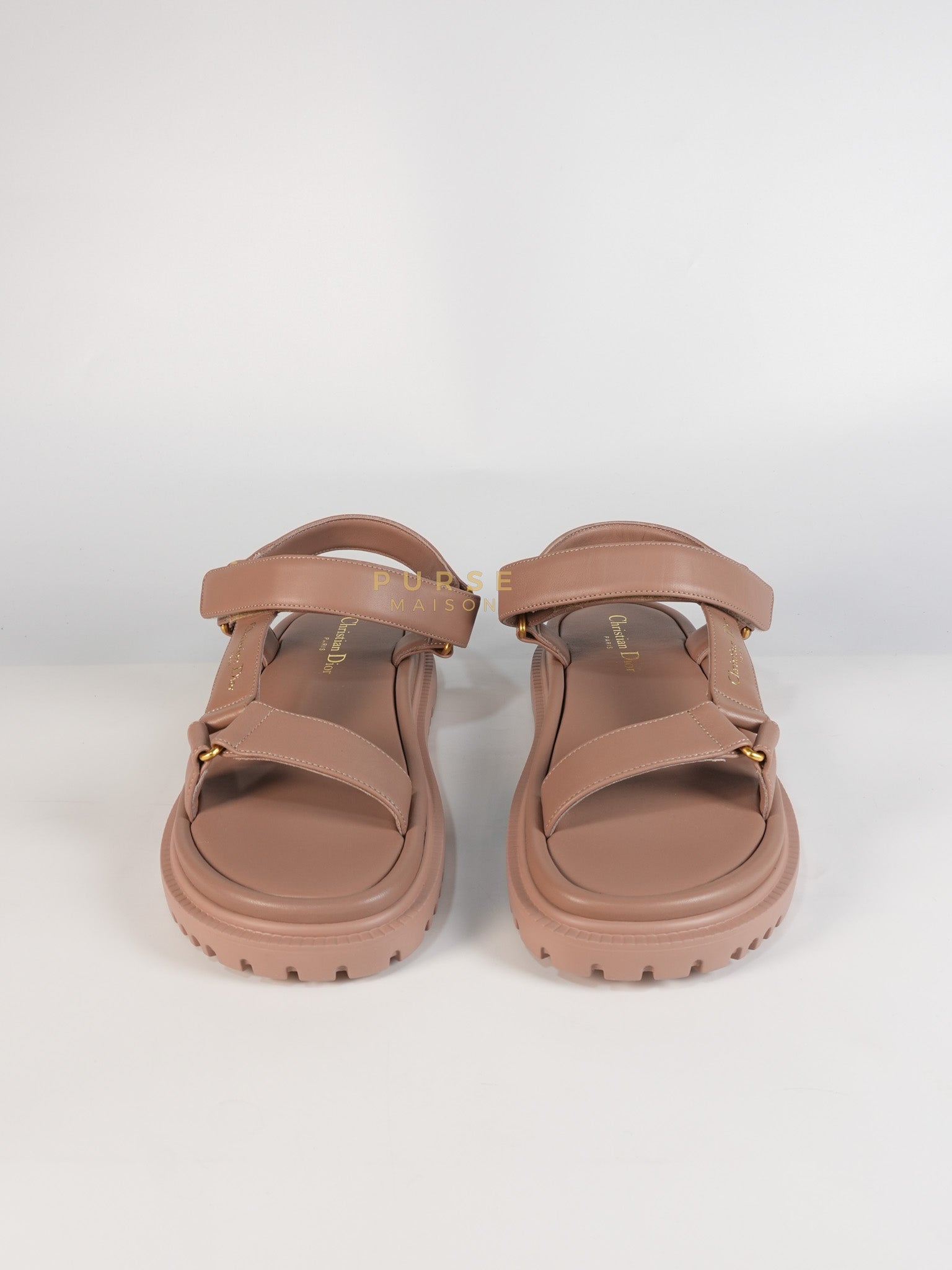 D'Wave Sandals in Powder Pink Leather Size 38EU (24cm) | Purse Maison Luxury Bags Shop