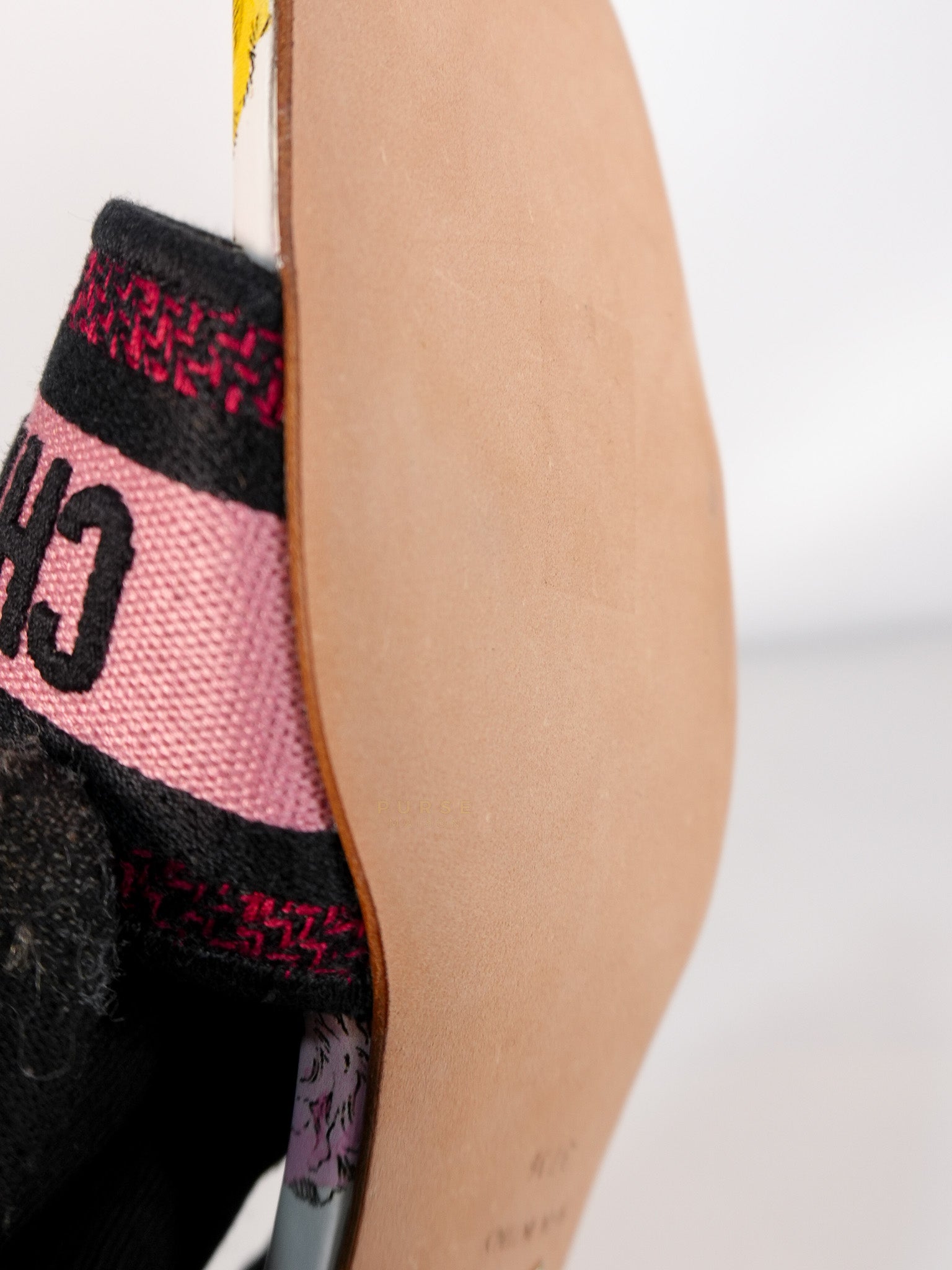Dway Heels Slide Embroidered Cotton Pink Multicolor | Purse Maison Luxury Bags Shop