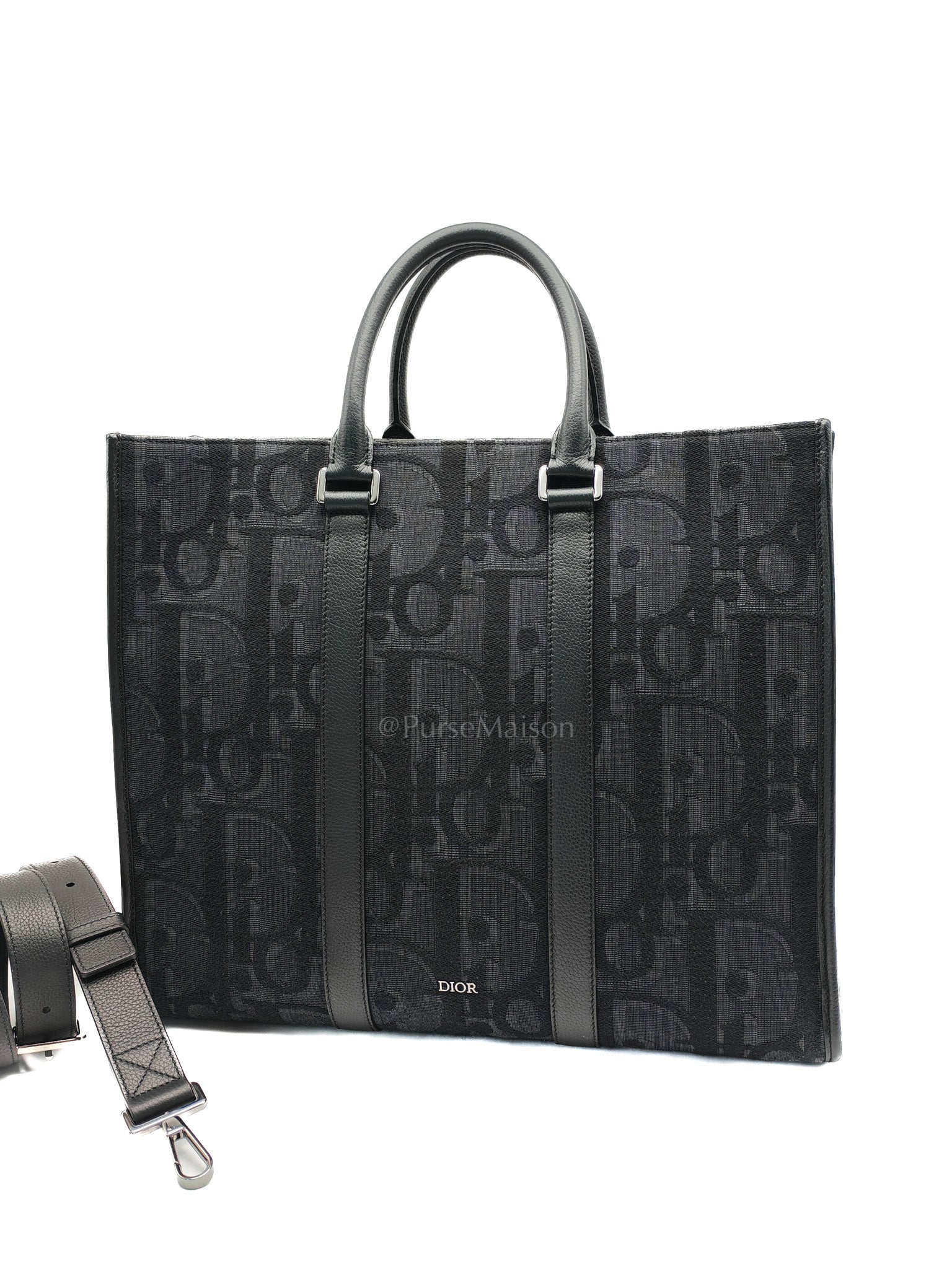 East West Tote Bag in Black Blue Dior Oblique Jacquard | Purse Maison Luxury Bags Shop