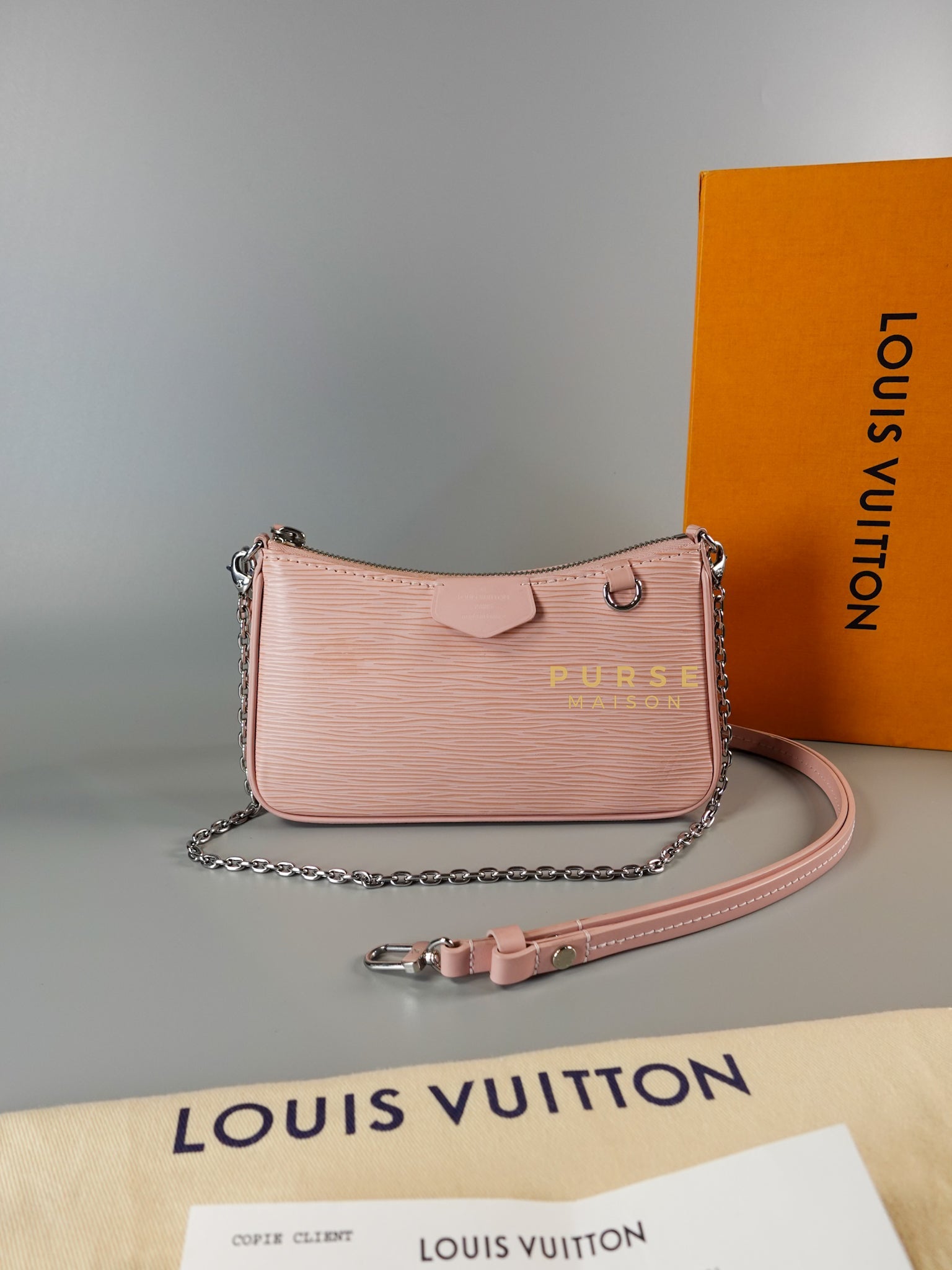 Easy Pochette in Pink Epi Leather (Microchip) | Purse Maison Luxury Bags Shop