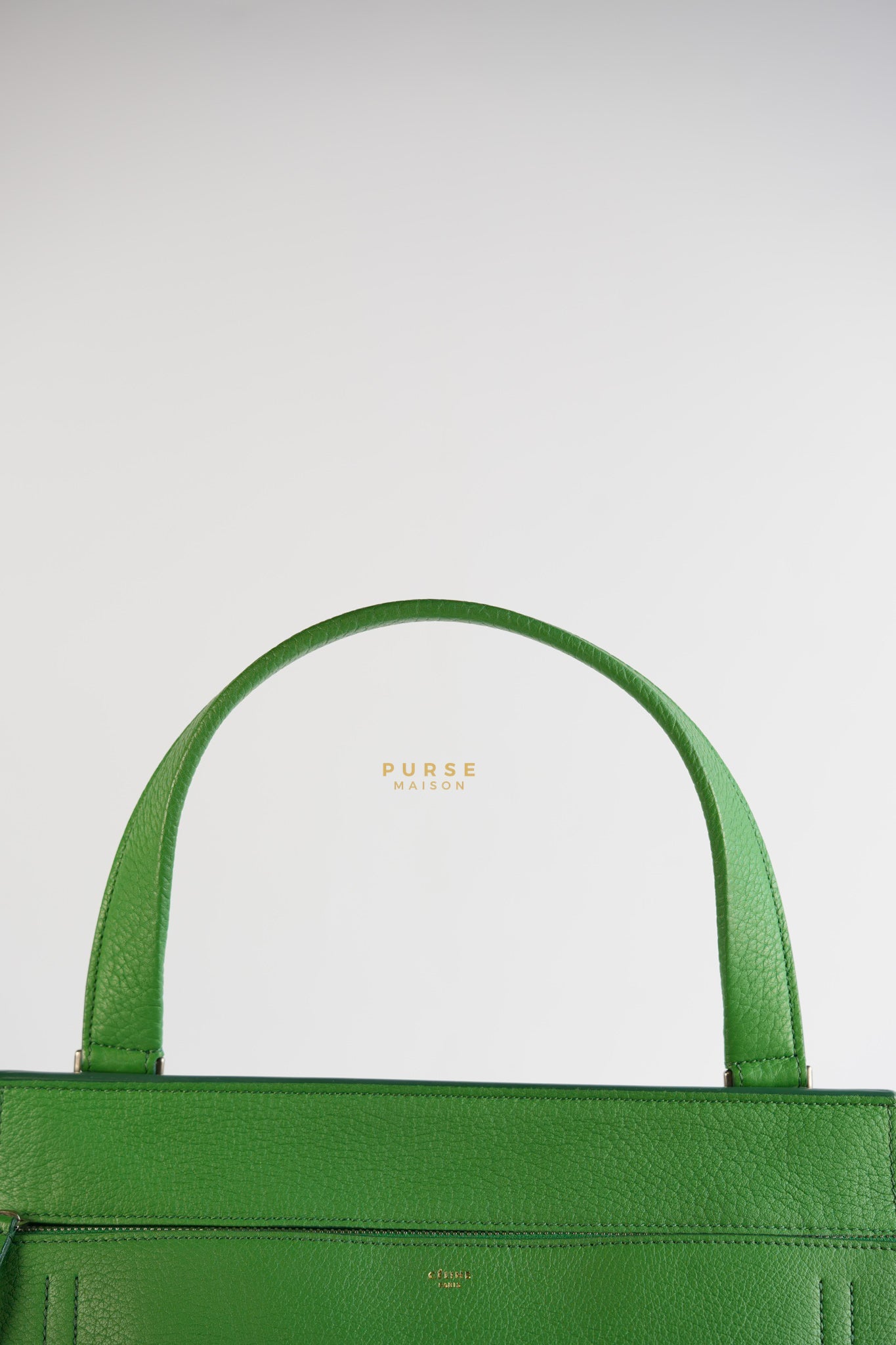 Edge Medium Hand Bag in Green Leather | Purse Maison Luxury Bags Shop