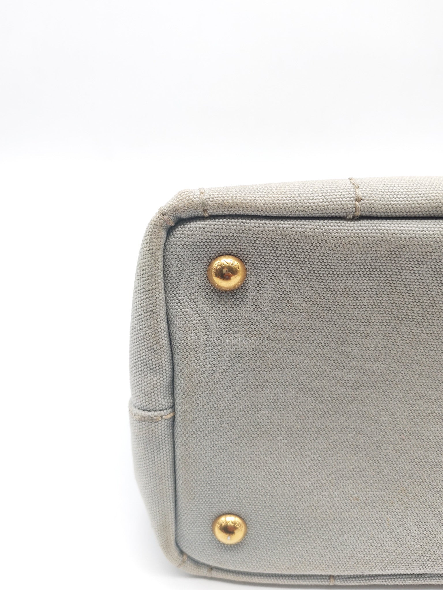 Canapa Canvas Small Tote Bag in Gray & Gold Hardware