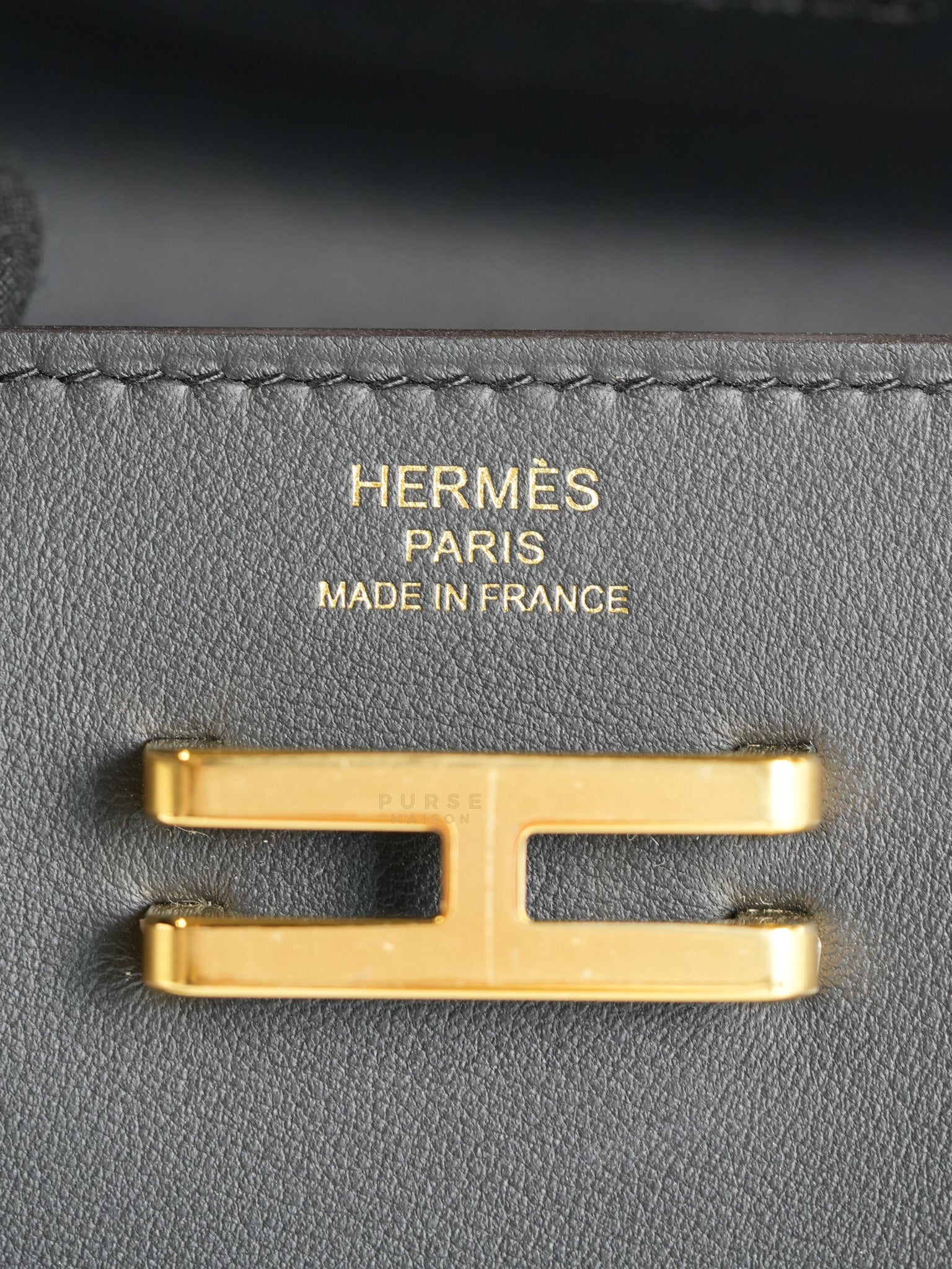 Elan Pocket 24 Belt Bag in Noir Swift Calfskin Leather & Gold Hardware Stamp W(2024) | Purse Maison Luxury Bags Shop