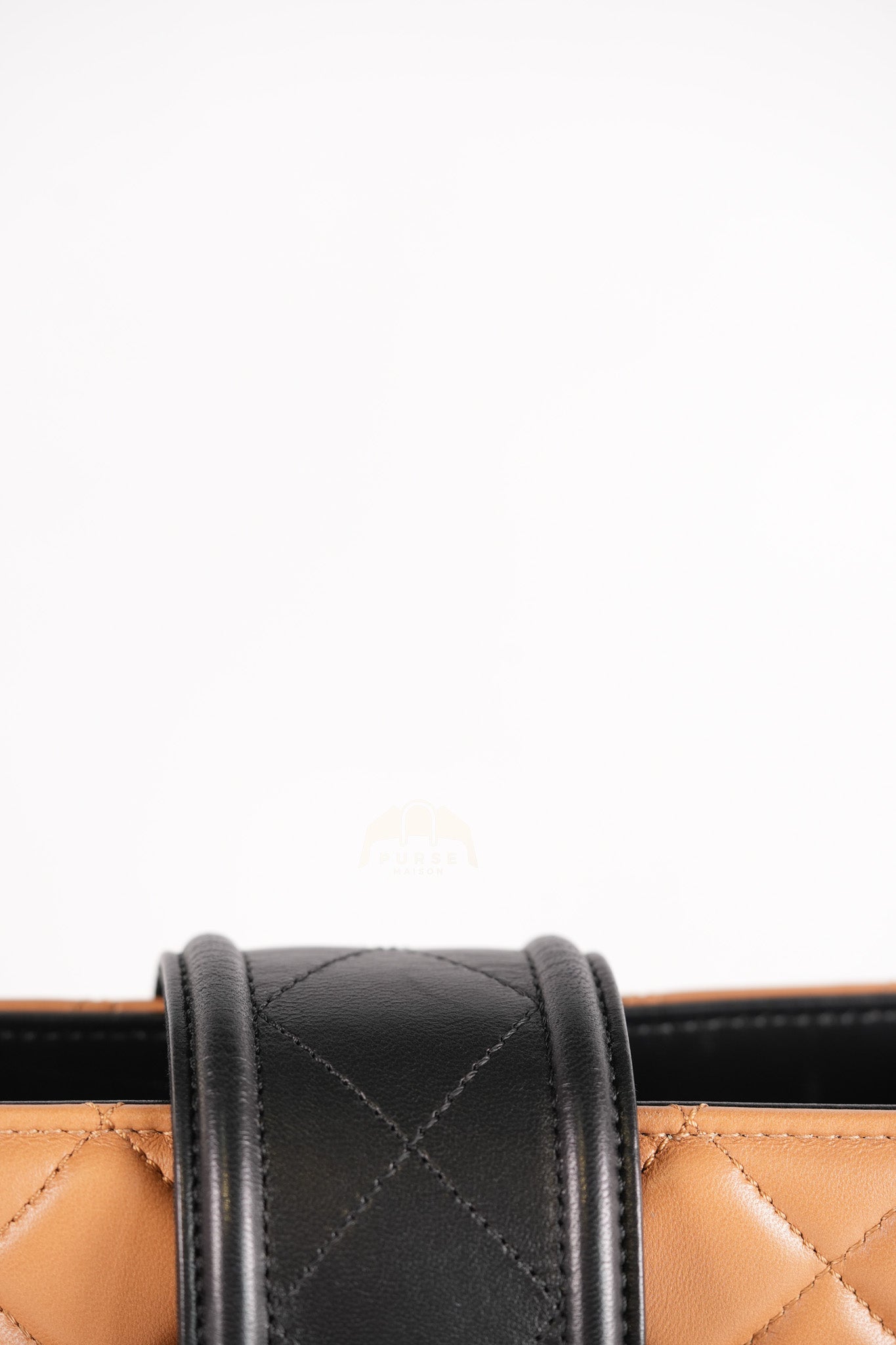 Elegant CC Tote Bag Medium in Beige Black Quilted Lambskin Leather Aged Gold Hardware(Series 23) | Purse Maison Luxury Bags Shop