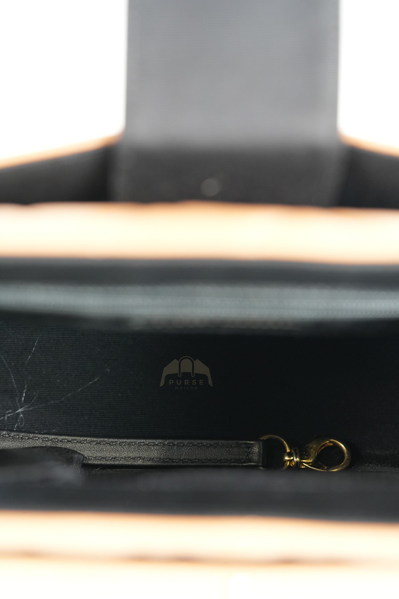 Elegant CC Tote Bag Medium in Beige Black Quilted Lambskin Leather Aged Gold Hardware(Series 23) | Purse Maison Luxury Bags Shop