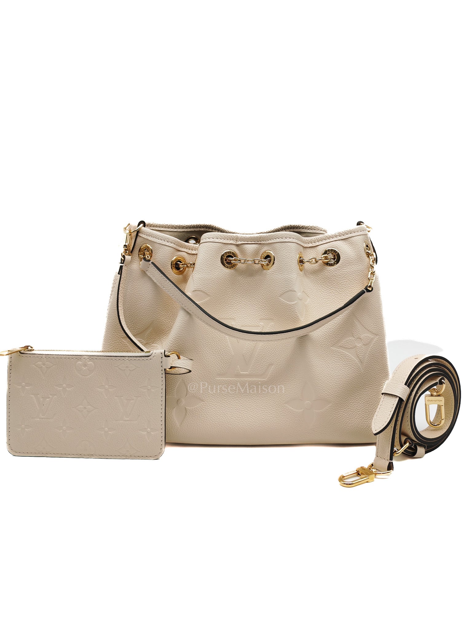 Louis Vuitton Bundle Bag in Cream Monogram Empreinte Giant and Gold Hardware Microchip