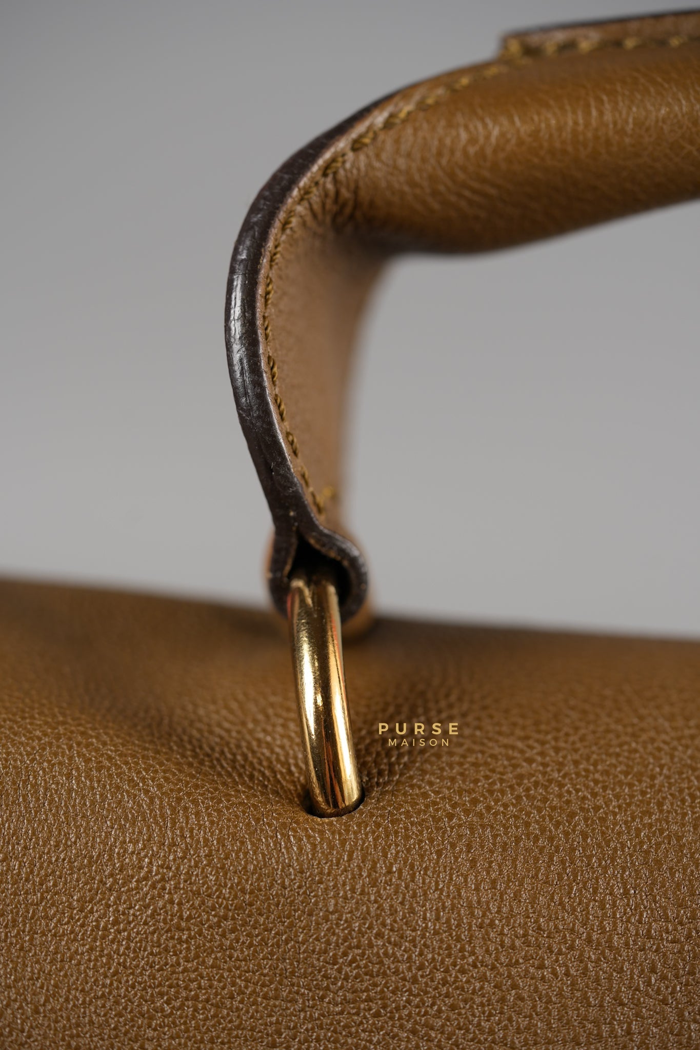 Elsie Satchel in Brown Calf Leather | Purse Maison Luxury Bags Shop