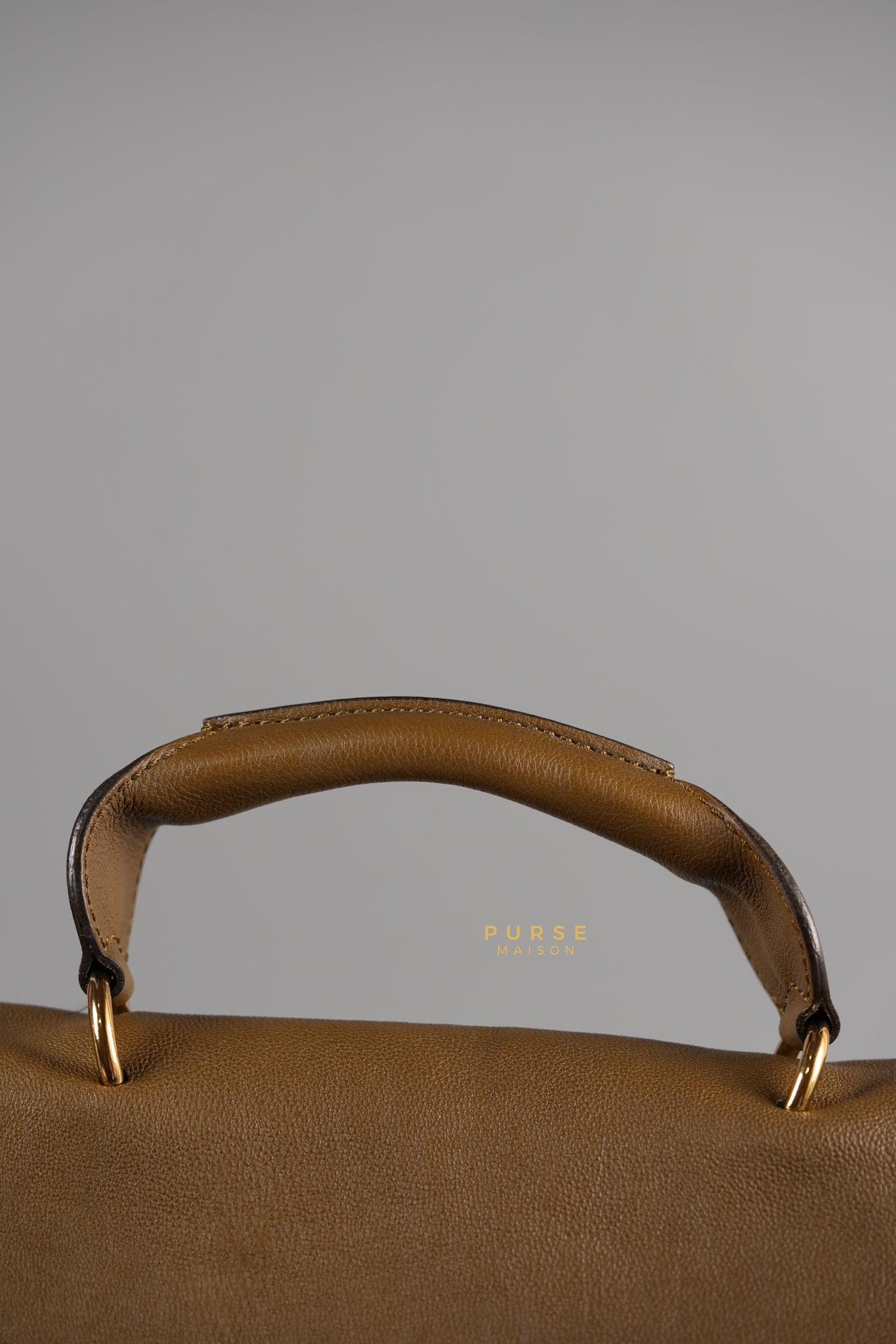 Elsie Satchel in Brown Calf Leather | Purse Maison Luxury Bags Shop