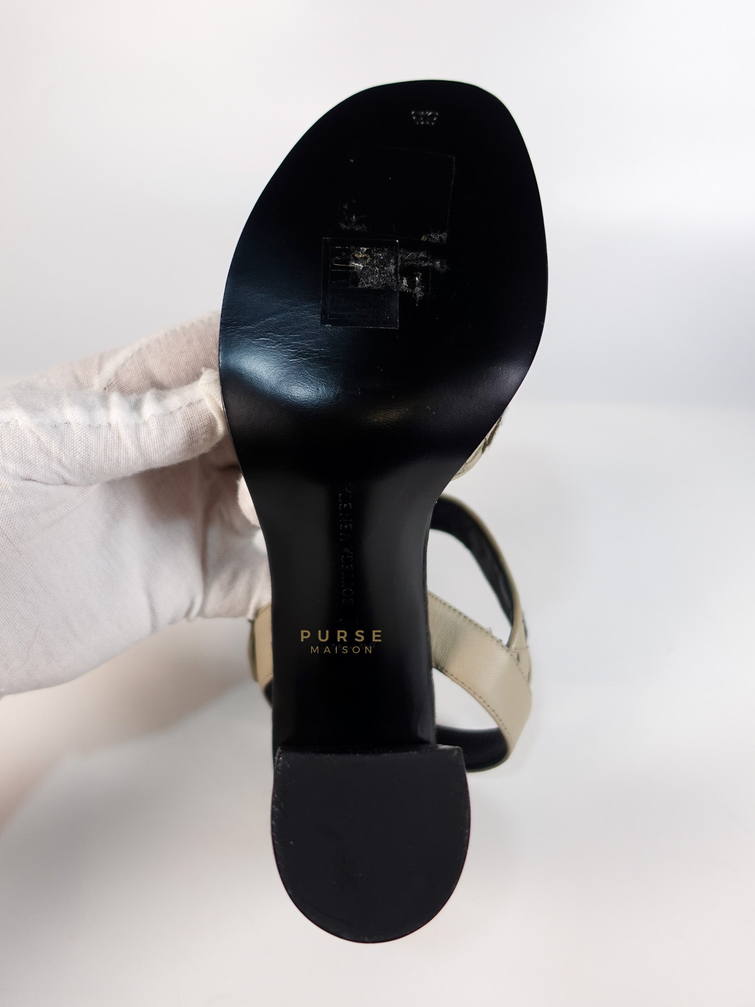 Embroidered Chunky Heels Sandals in Gray Size 39 EU (24.5cm) | Purse Maison Luxury Bags Shop