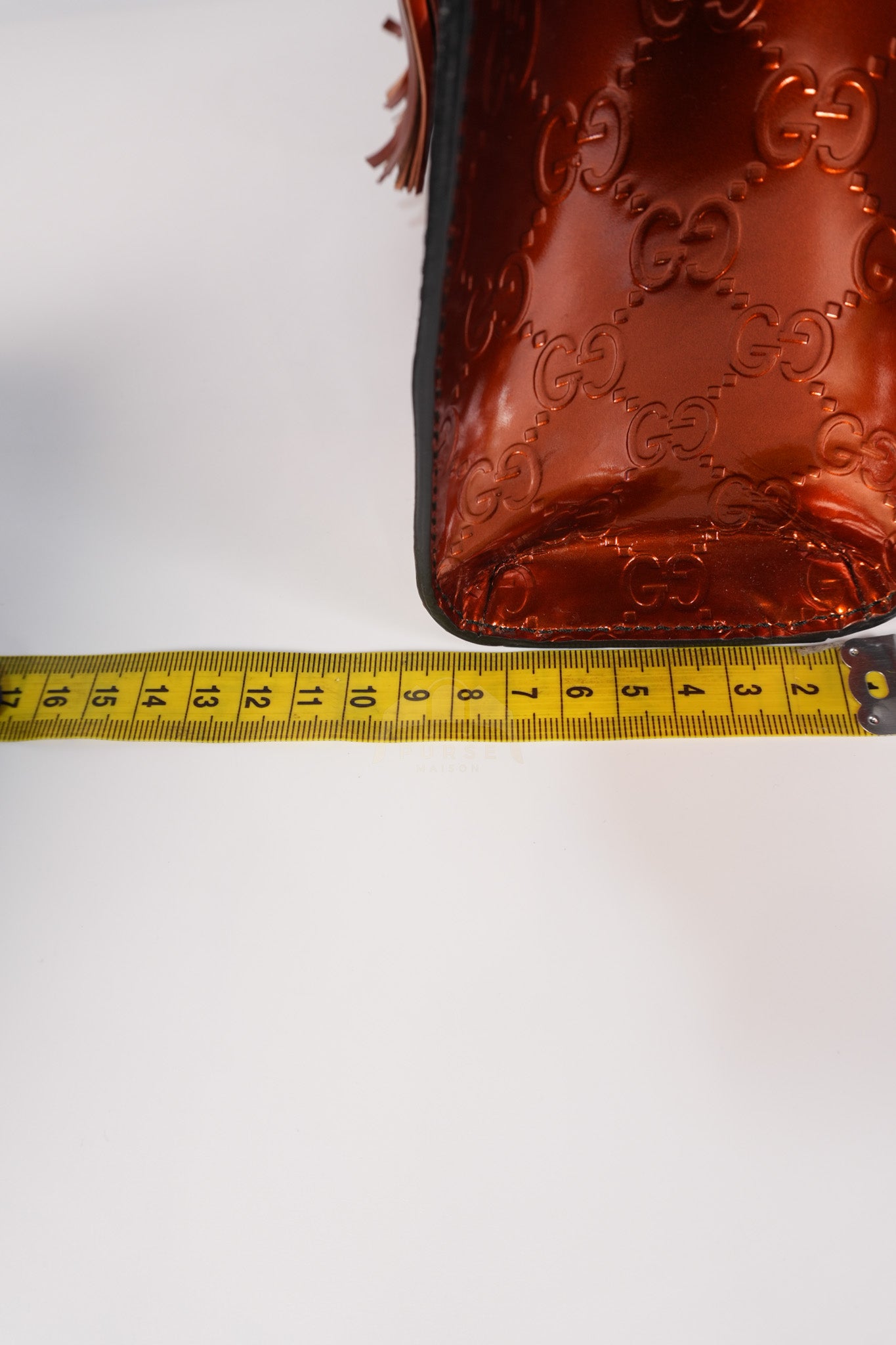 Emily Medium Metallic Guccissima Patent Orange Leather Chain Shoulder Bag | Purse Maison Luxury Bags Shop