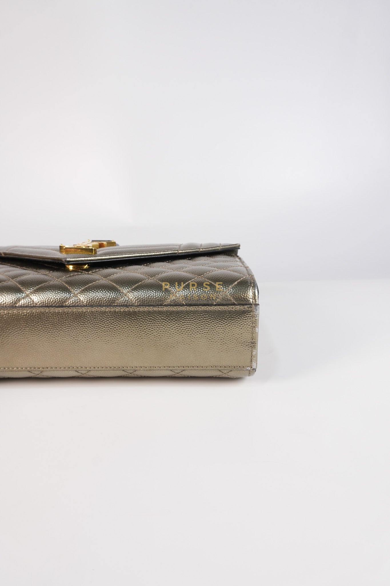 Envelope Bag in Metallic Grain de Poudre Leather | Purse Maison Luxury Bags Shop