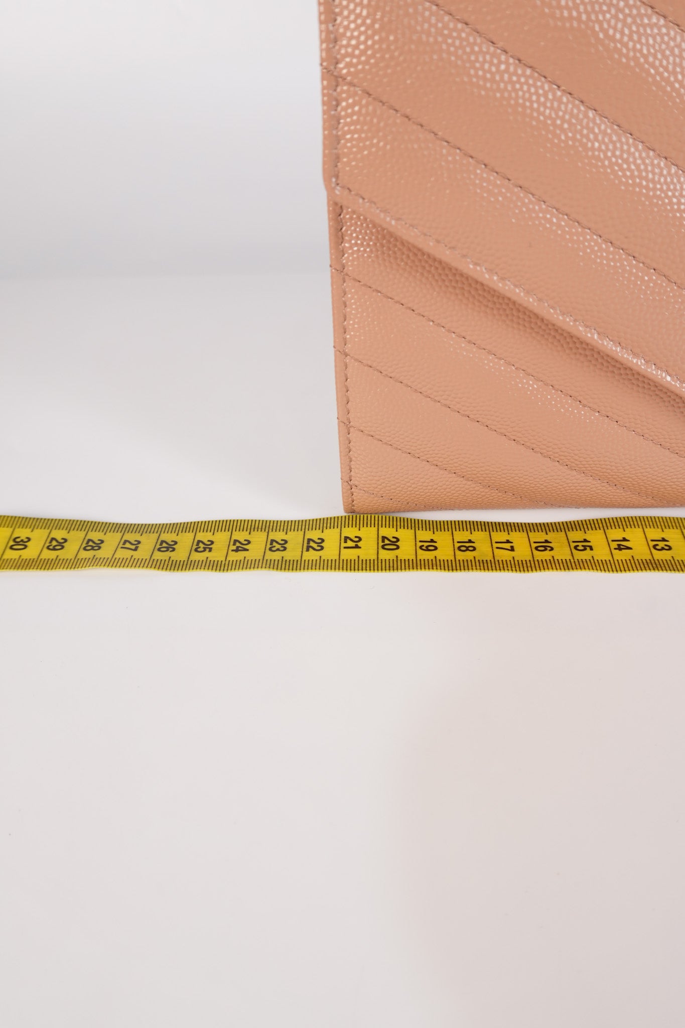 Envelope Clutch Bag in Beige Grain De Poudre Leather & Gold Hardware | Purse Maison Luxury Bags Shop