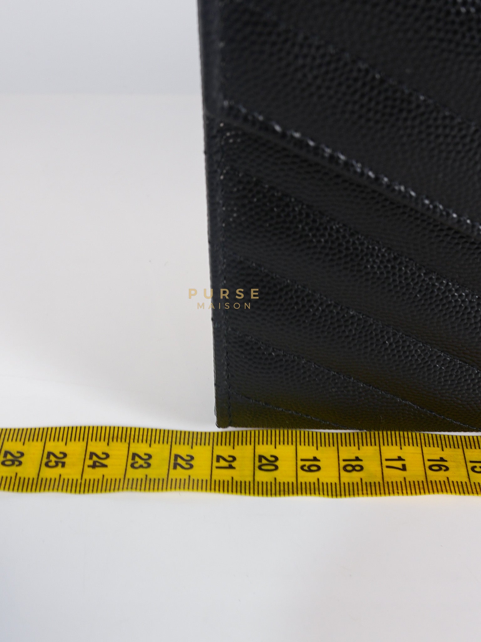 Envelope Clutch Bag in Black Chevron Matelasse Grain De Poudre Leather & Silver Hardware | Purse Maison Luxury Bags Shop