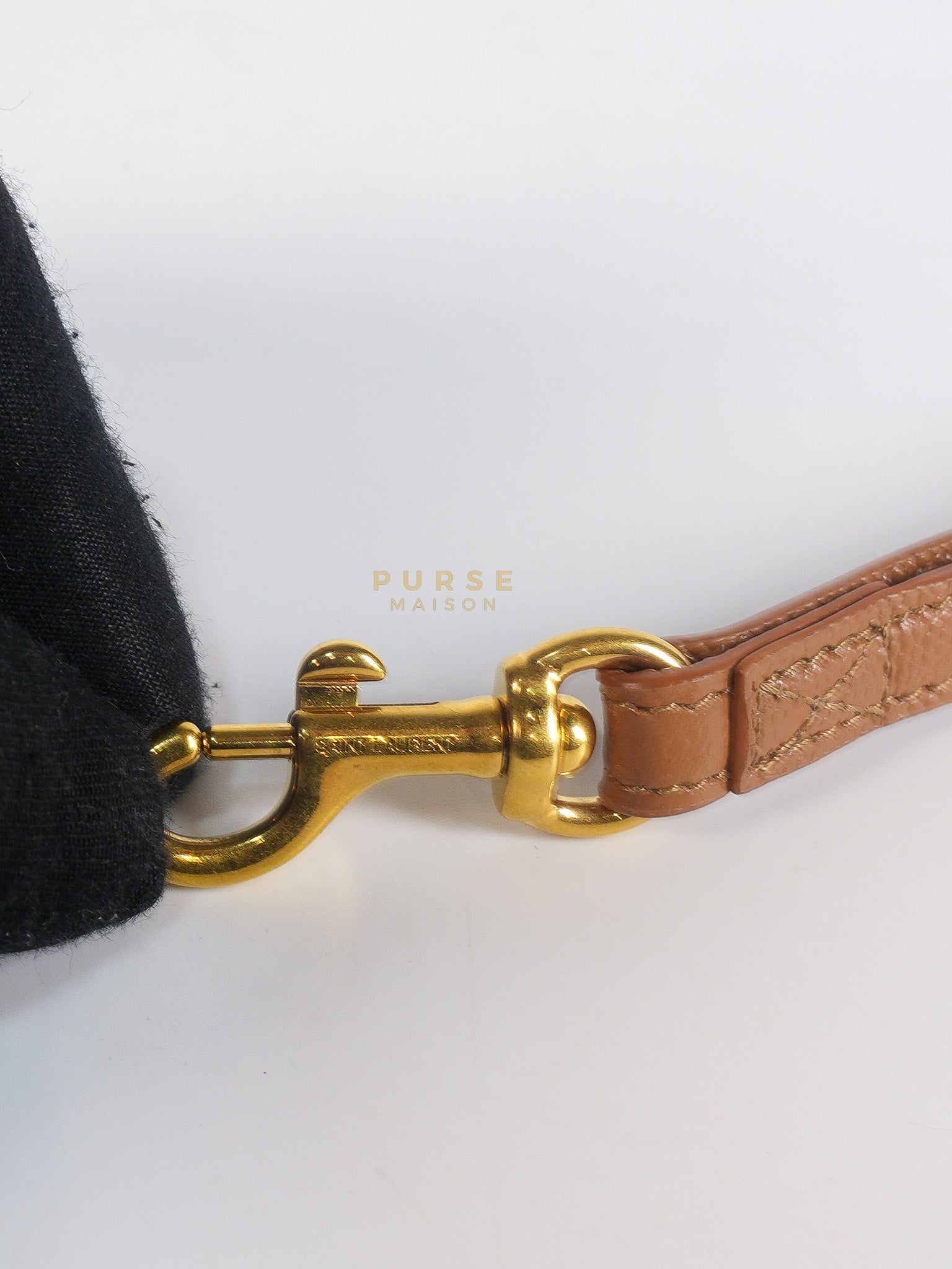 Envelope Clutch in Dark Caramel Cassandre Matellase Leather & Gold Hardware | Purse Maison Luxury Bags Shop