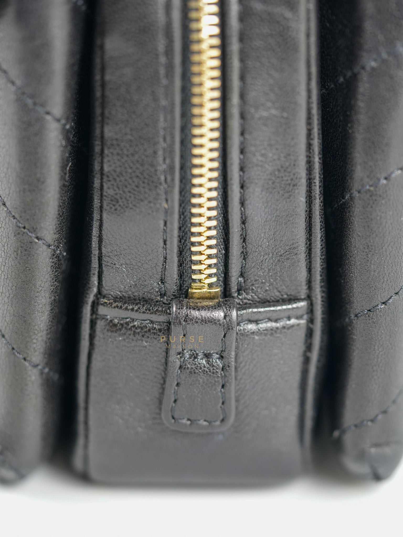 Envelope Flap Bag Small in Black Chevron Lambskin Leather Aged Gold Hardware(Series 25) | Purse Maison Luxury Bags Shop