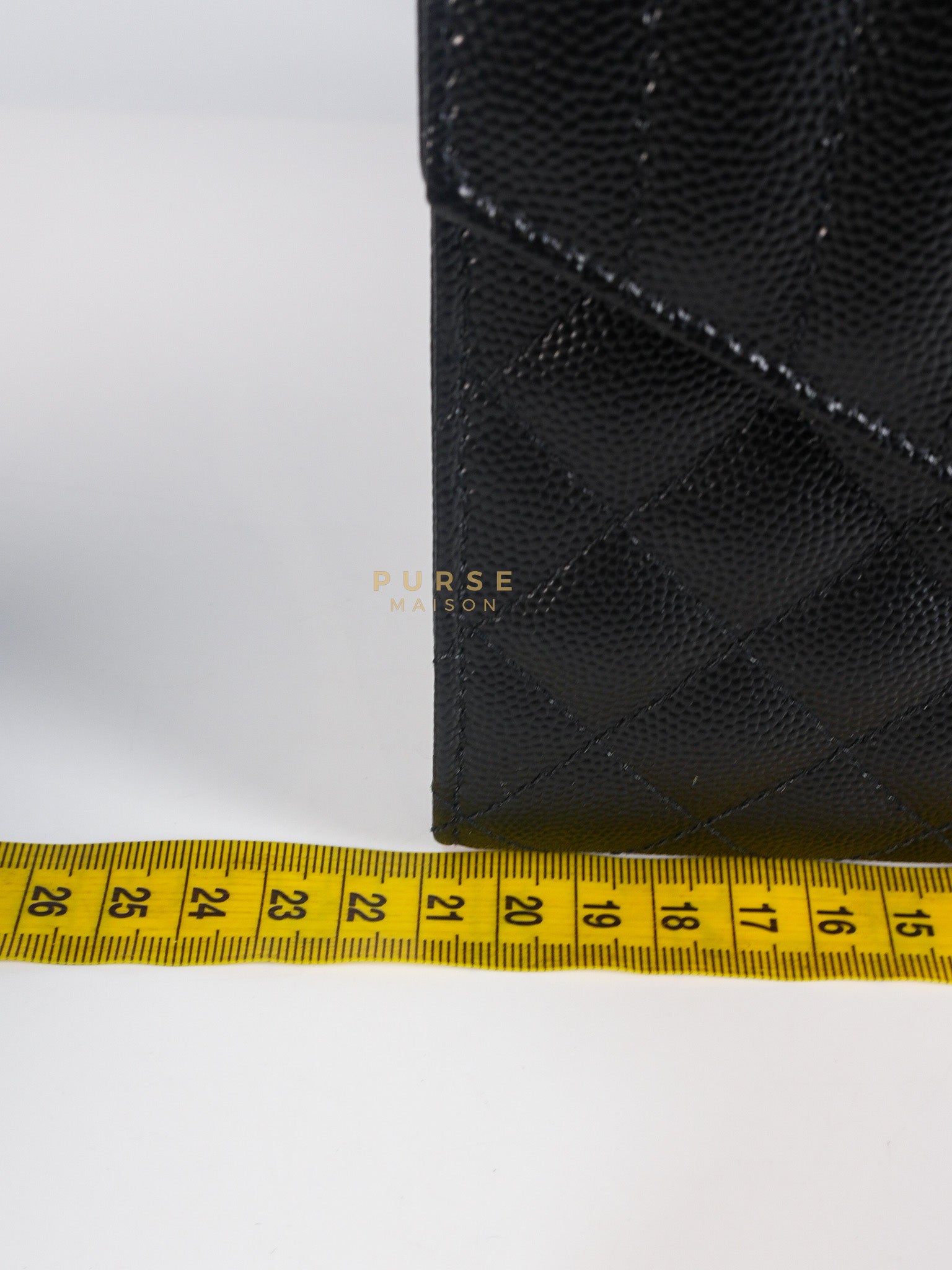 Envelope Flap Pouch in Black Mix Matelassé Grain De Poudre Leather & Gold Hardware | Purse Maison Luxury Bags Shop