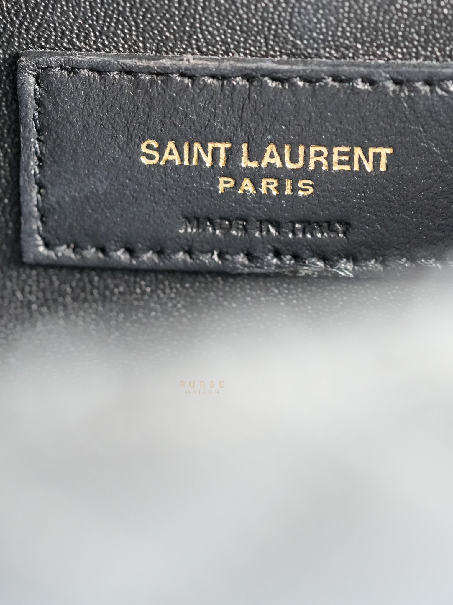 Envelope Medium Bag in Matelasse Grain De Poudre Embossed Black Leather | Purse Maison Luxury Bags Shop