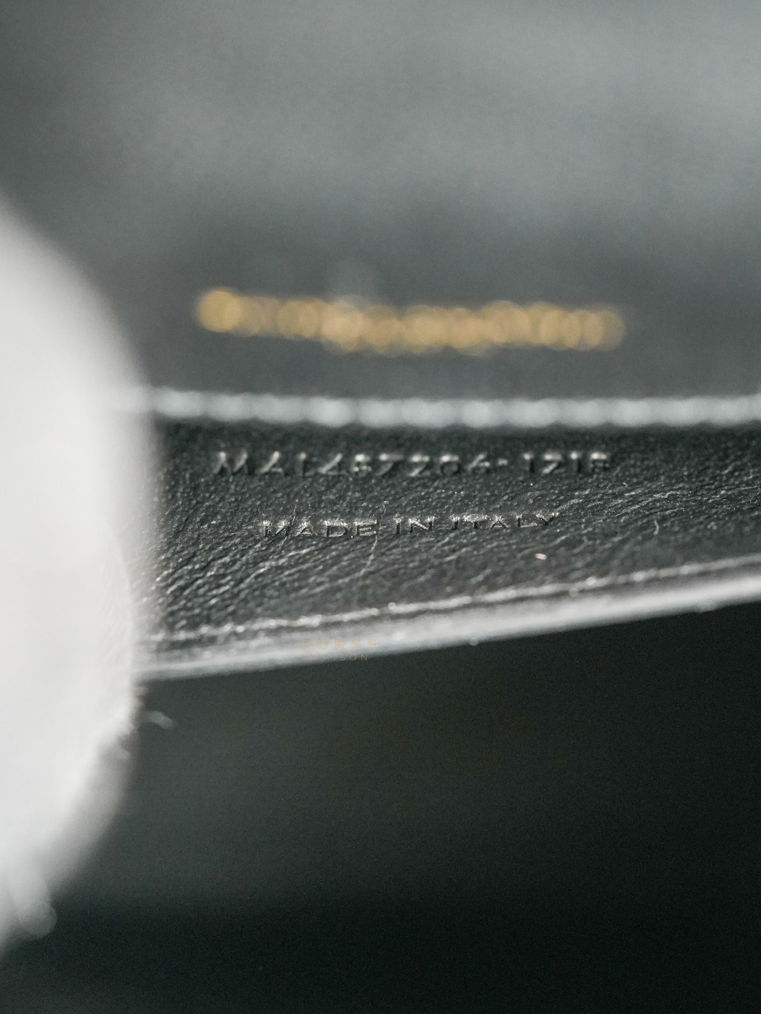 Envelope Medium Bag in Matelasse Grain De Poudre Embossed Black Leather | Purse Maison Luxury Bags Shop