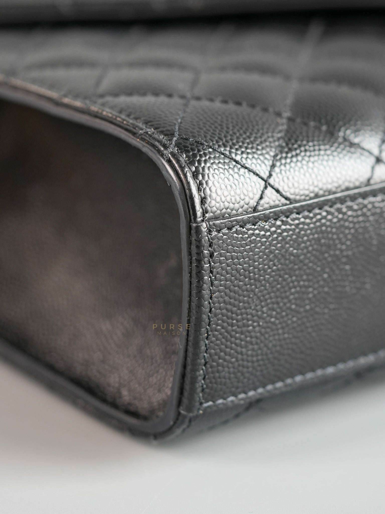 Envelope Medium Bag in Matelasse Grain De Poudre Embossed Black Leather | Purse Maison Luxury Bags Shop