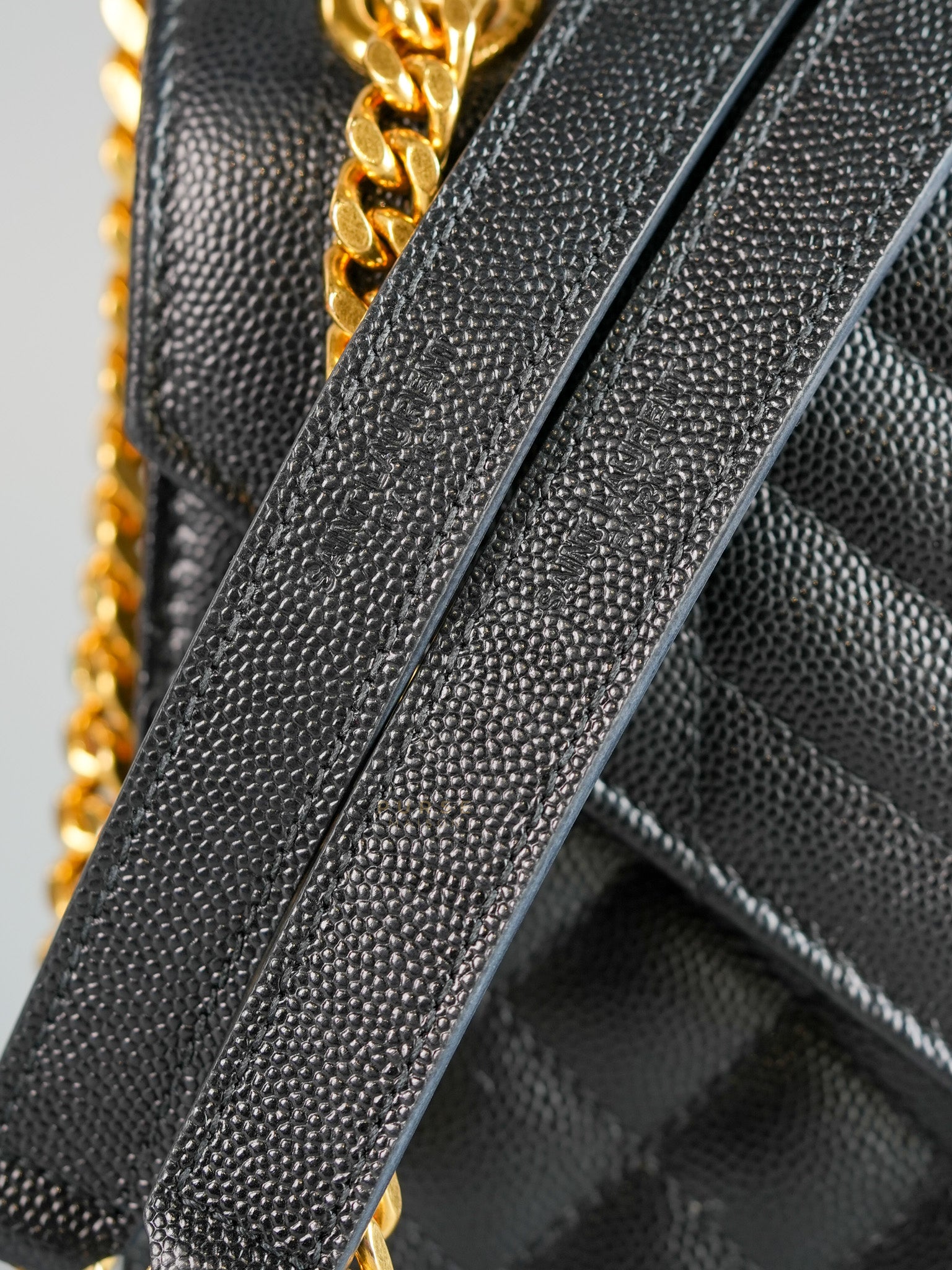 Envelope Medium Bag in Matelasse Grain De Poudre Embossed Black Leather | Purse Maison Luxury Bags Shop