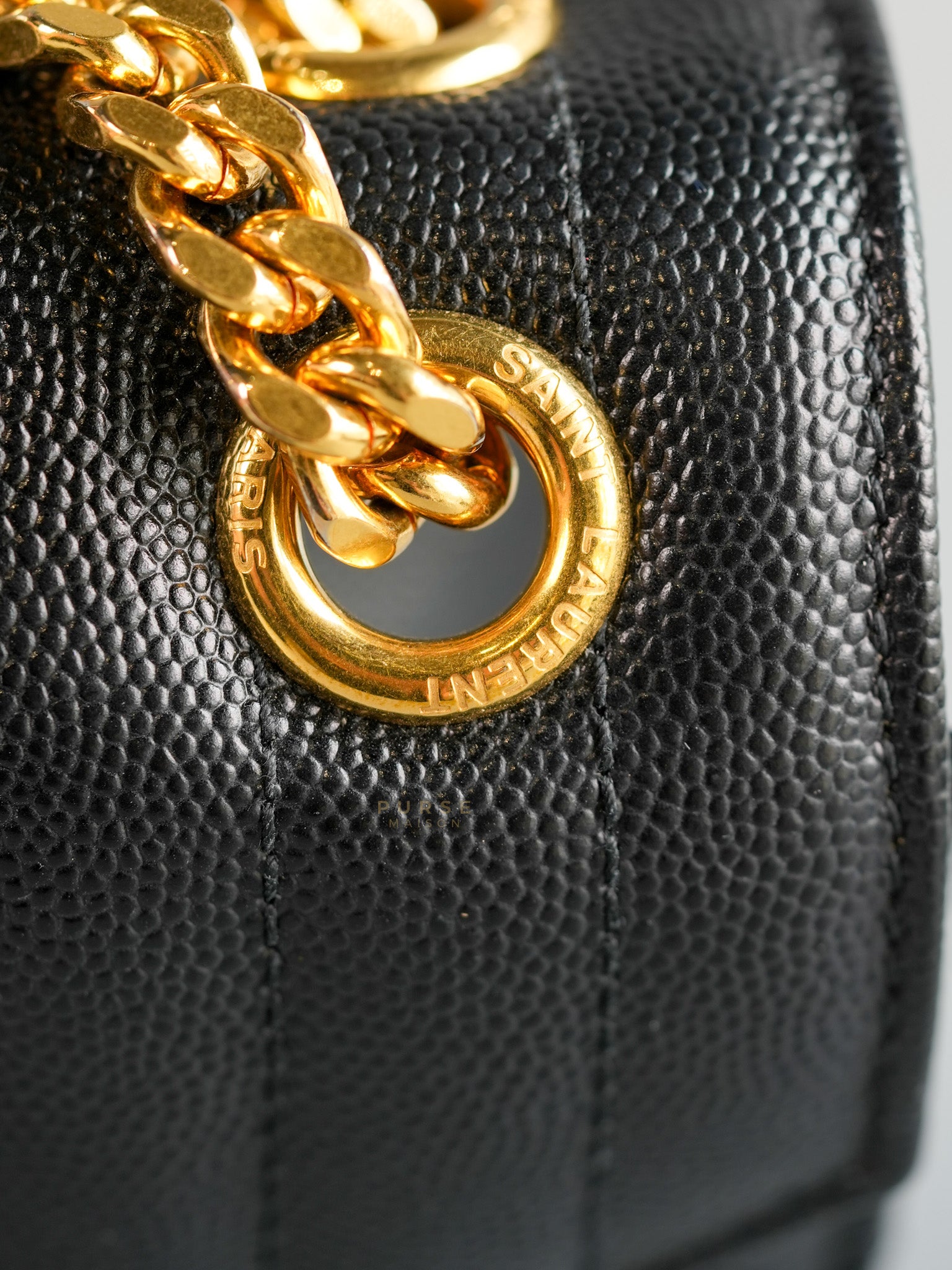Envelope Medium Bag in Matelasse Grain De Poudre Embossed Black Leather | Purse Maison Luxury Bags Shop