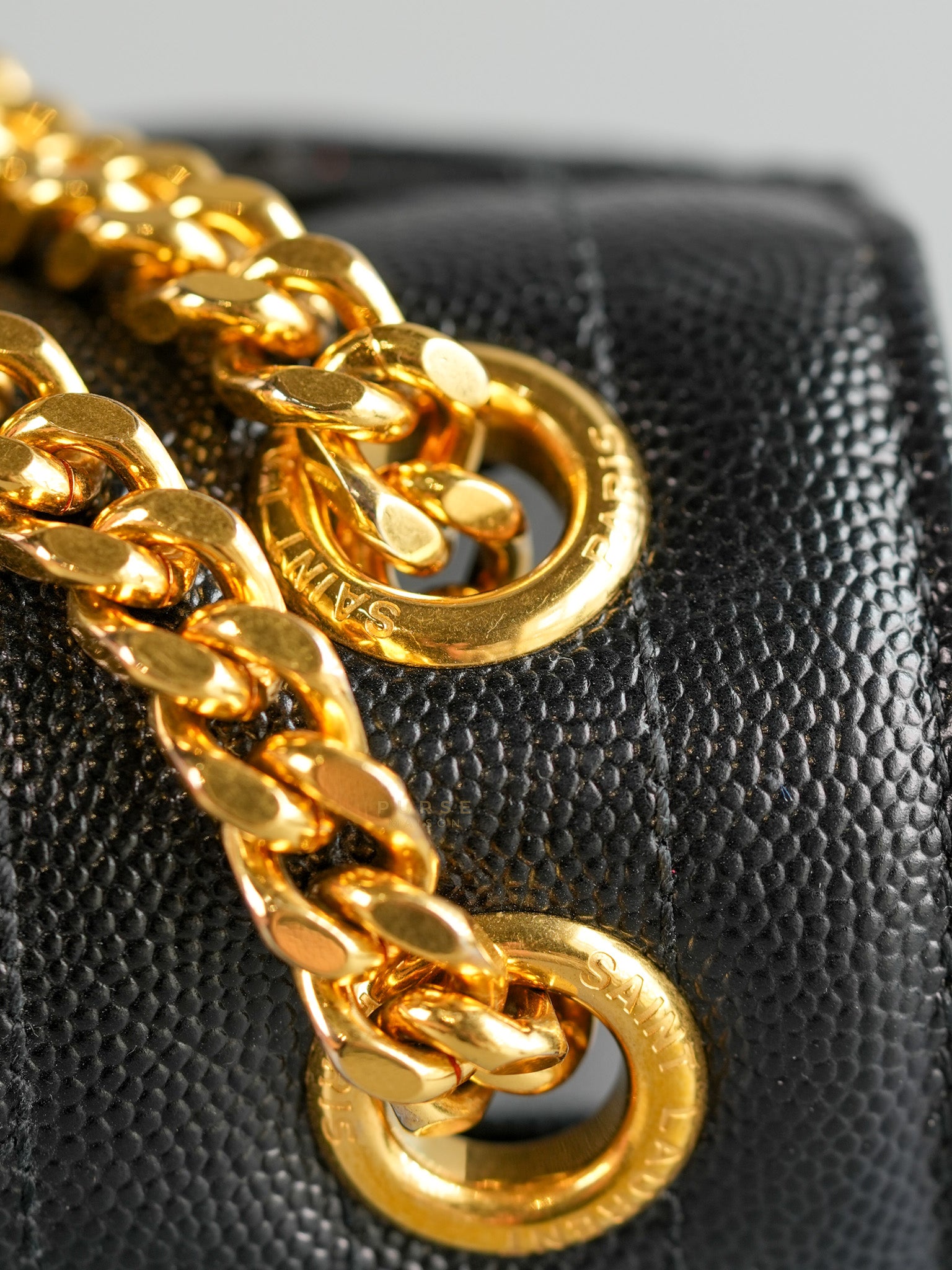 Envelope Medium Bag in Matelasse Grain De Poudre Embossed Black Leather | Purse Maison Luxury Bags Shop