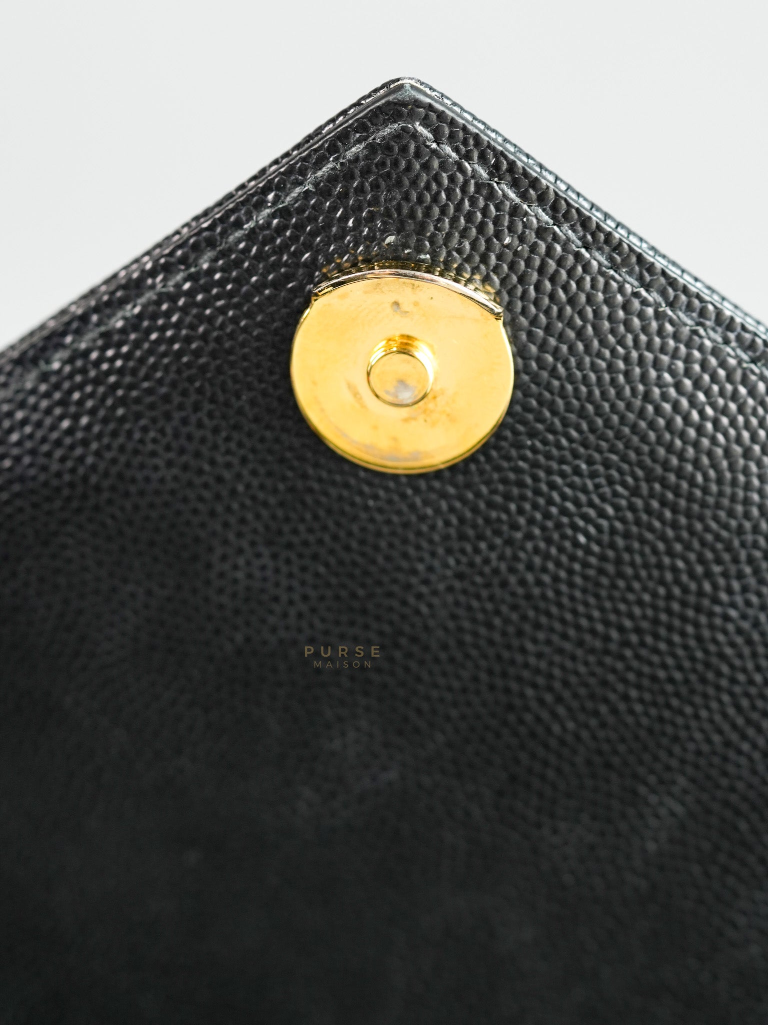 Envelope Medium Bag in Matelasse Grain De Poudre Embossed Black Leather | Purse Maison Luxury Bags Shop