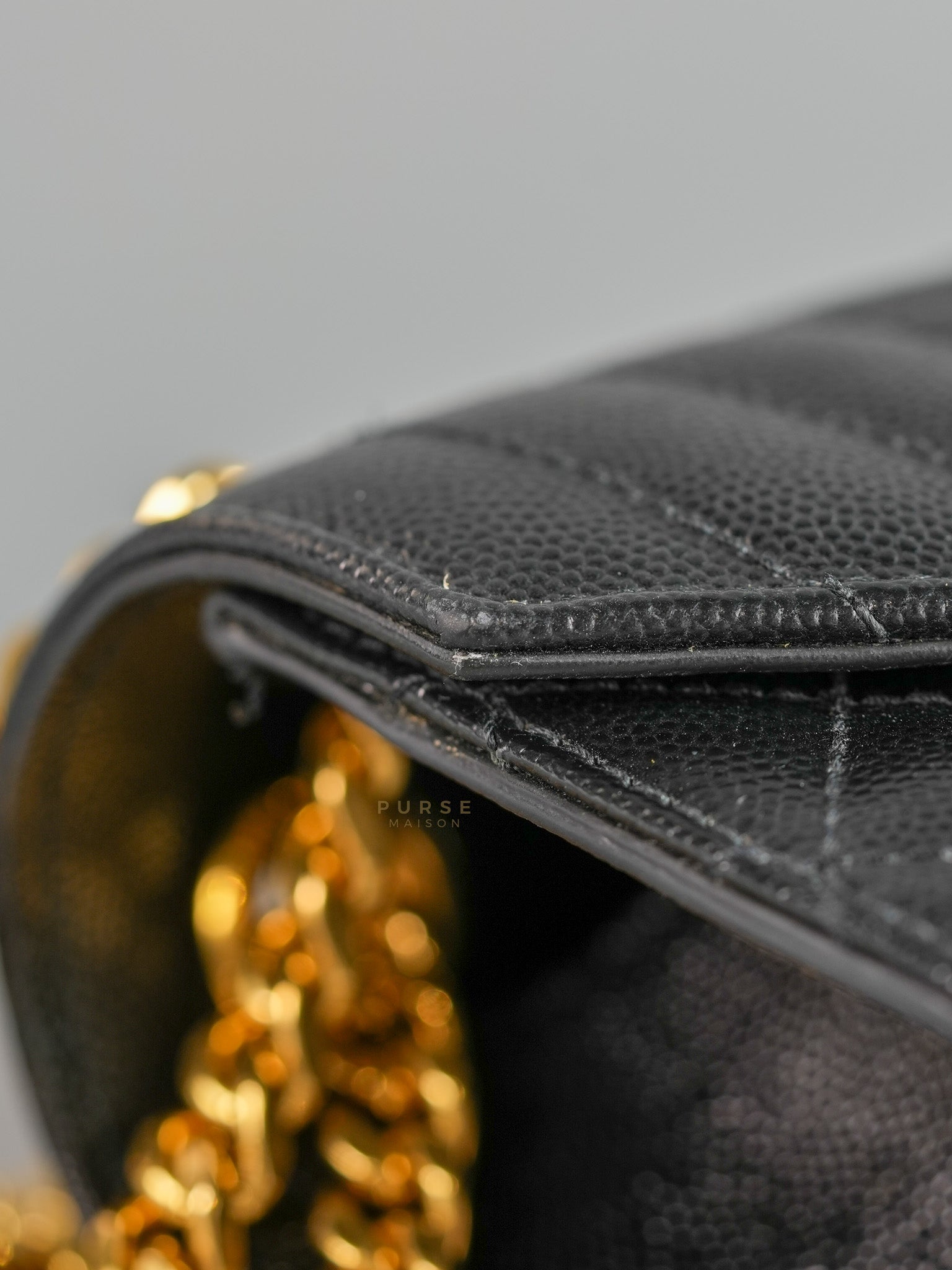 Envelope Medium Bag in Matelasse Grain De Poudre Embossed Black Leather | Purse Maison Luxury Bags Shop