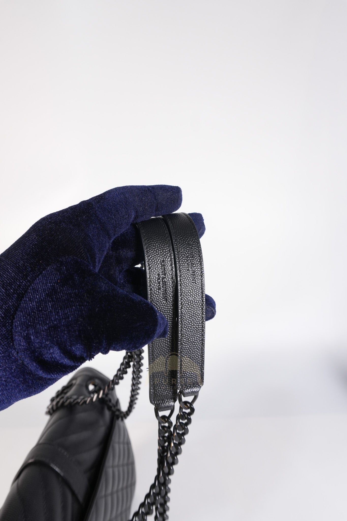 Envelope Medium in Black Grain de Poudre Calfskin Leather in So Black Hardware Chain Bag | Purse Maison Luxury Bags Shop