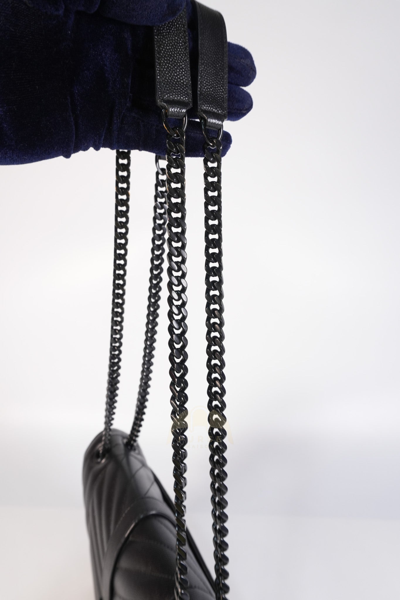 Envelope Medium in Black Grain de Poudre Calfskin Leather in So Black Hardware Chain Bag | Purse Maison Luxury Bags Shop