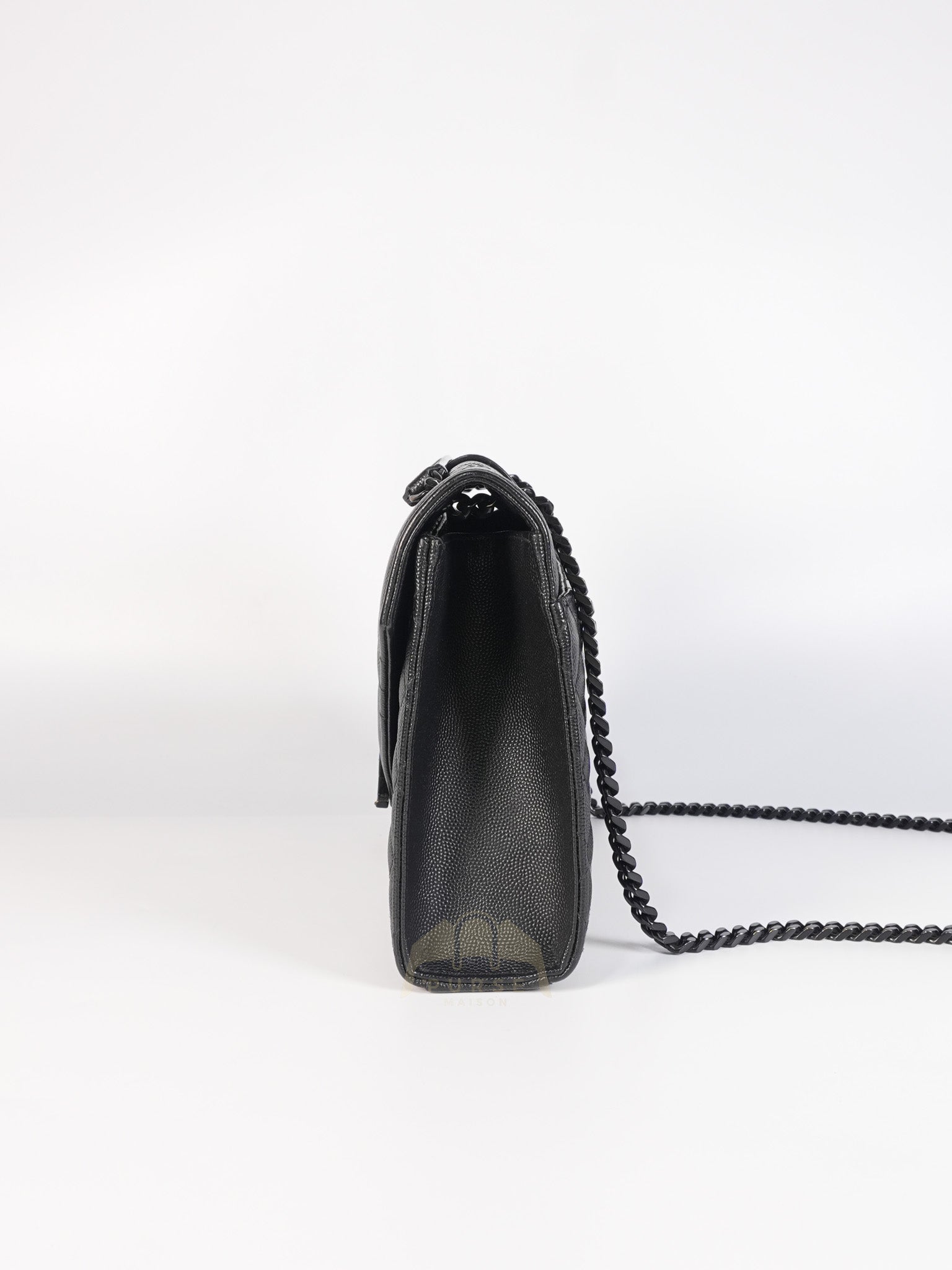 Envelope Medium in Black Grain de Poudre Calfskin Leather in So Black Hardware Chain Bag | Purse Maison Luxury Bags Shop