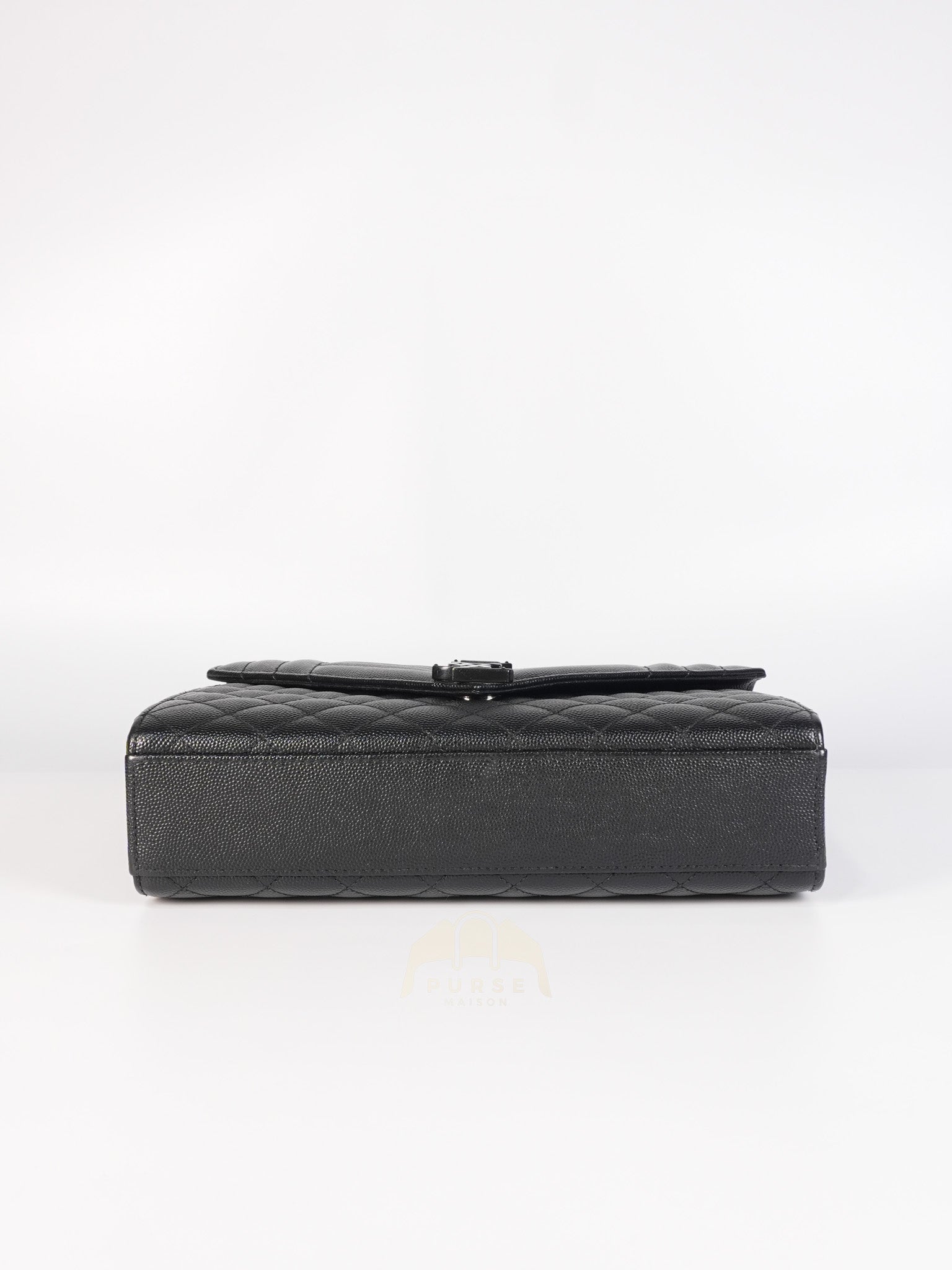 Envelope Medium in Black Grain de Poudre Calfskin Leather in So Black Hardware Chain Bag | Purse Maison Luxury Bags Shop