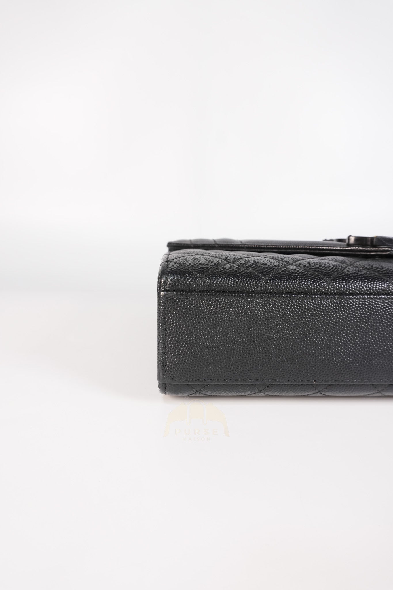 Envelope Medium in Black Grain de Poudre Calfskin Leather in So Black Hardware Chain Bag | Purse Maison Luxury Bags Shop