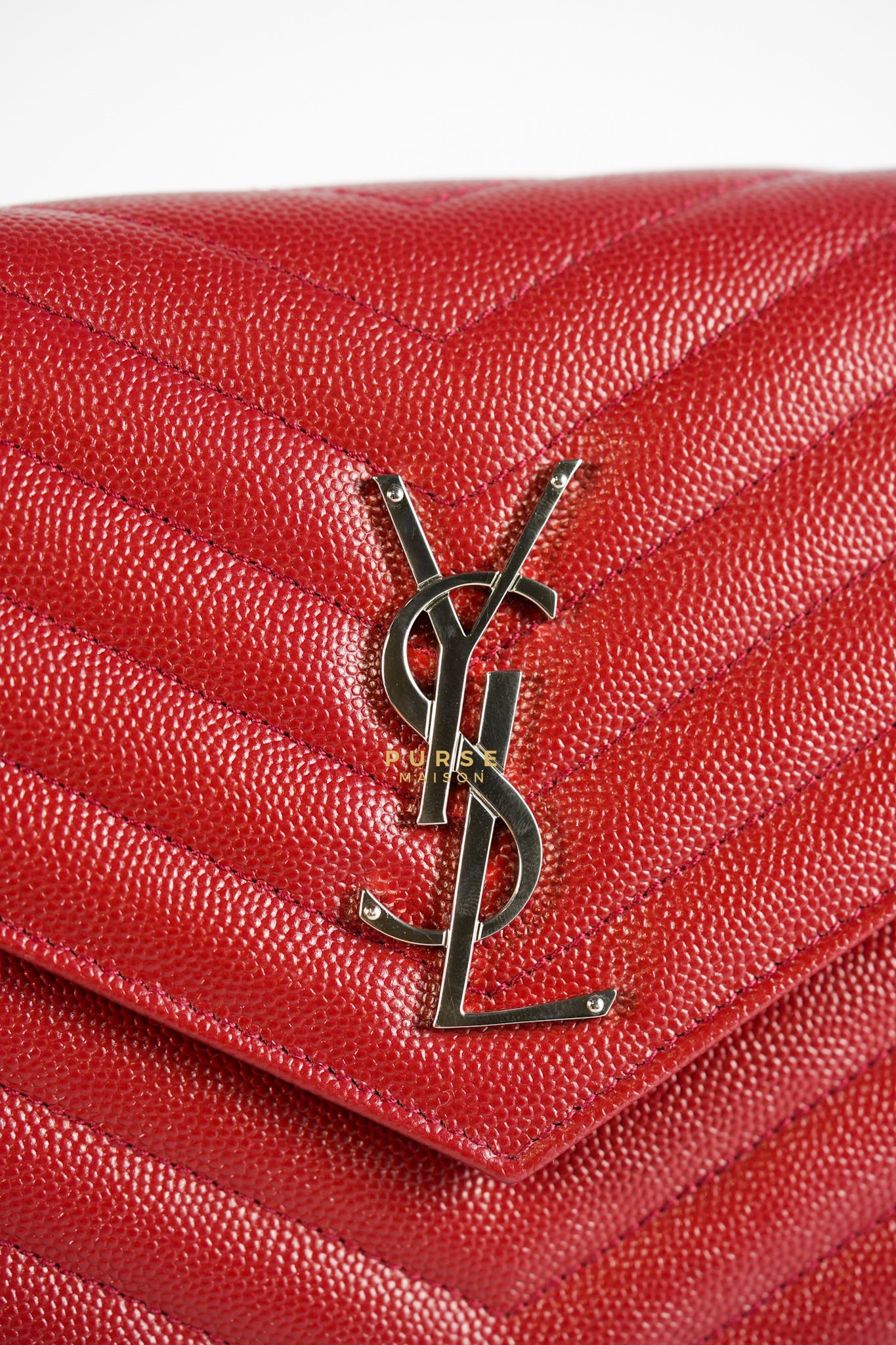 Envelope Wallet on Chain in Red | Purse Maison Luxury Bags Shop