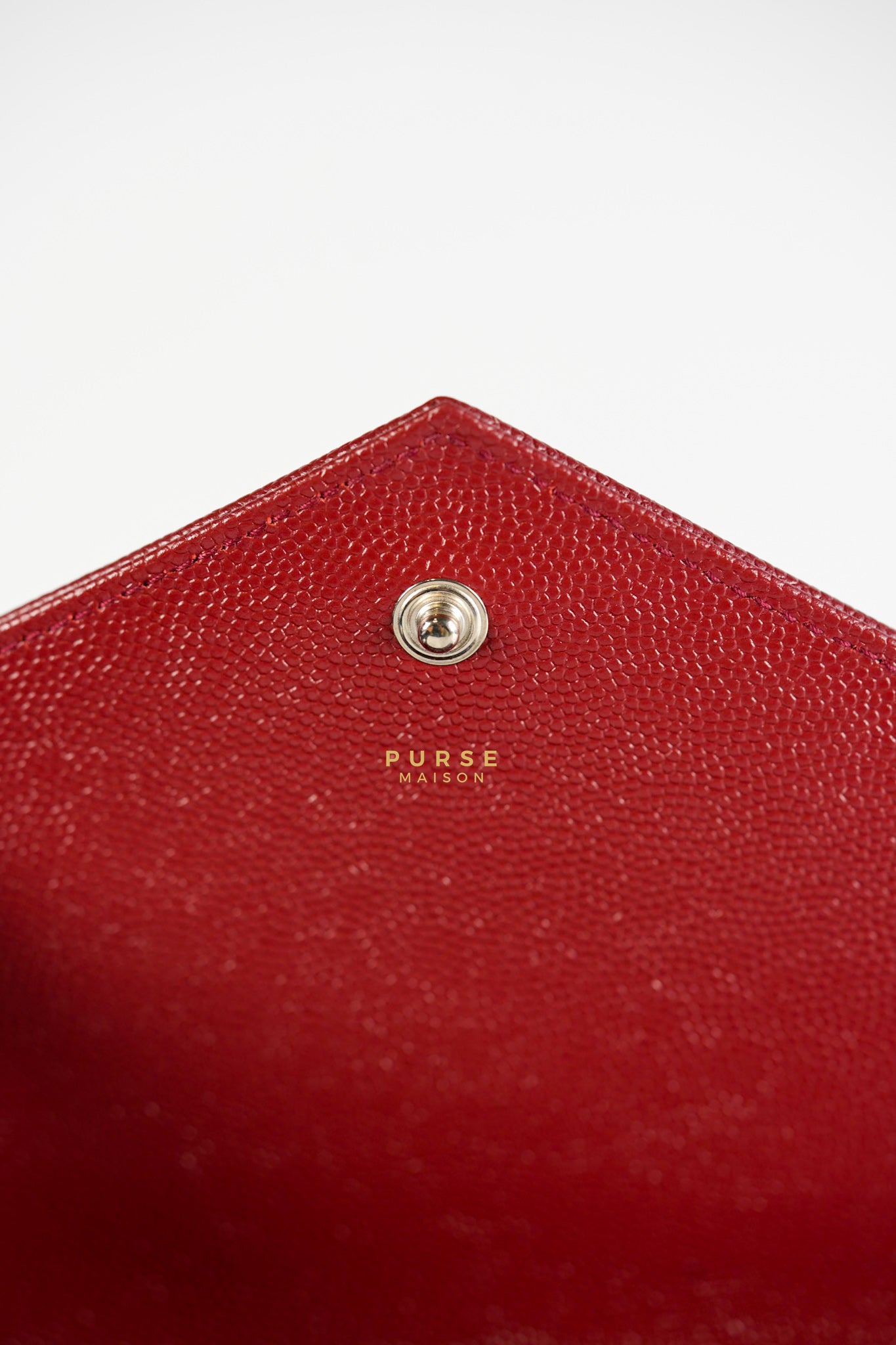 Envelope Wallet on Chain in Red | Purse Maison Luxury Bags Shop