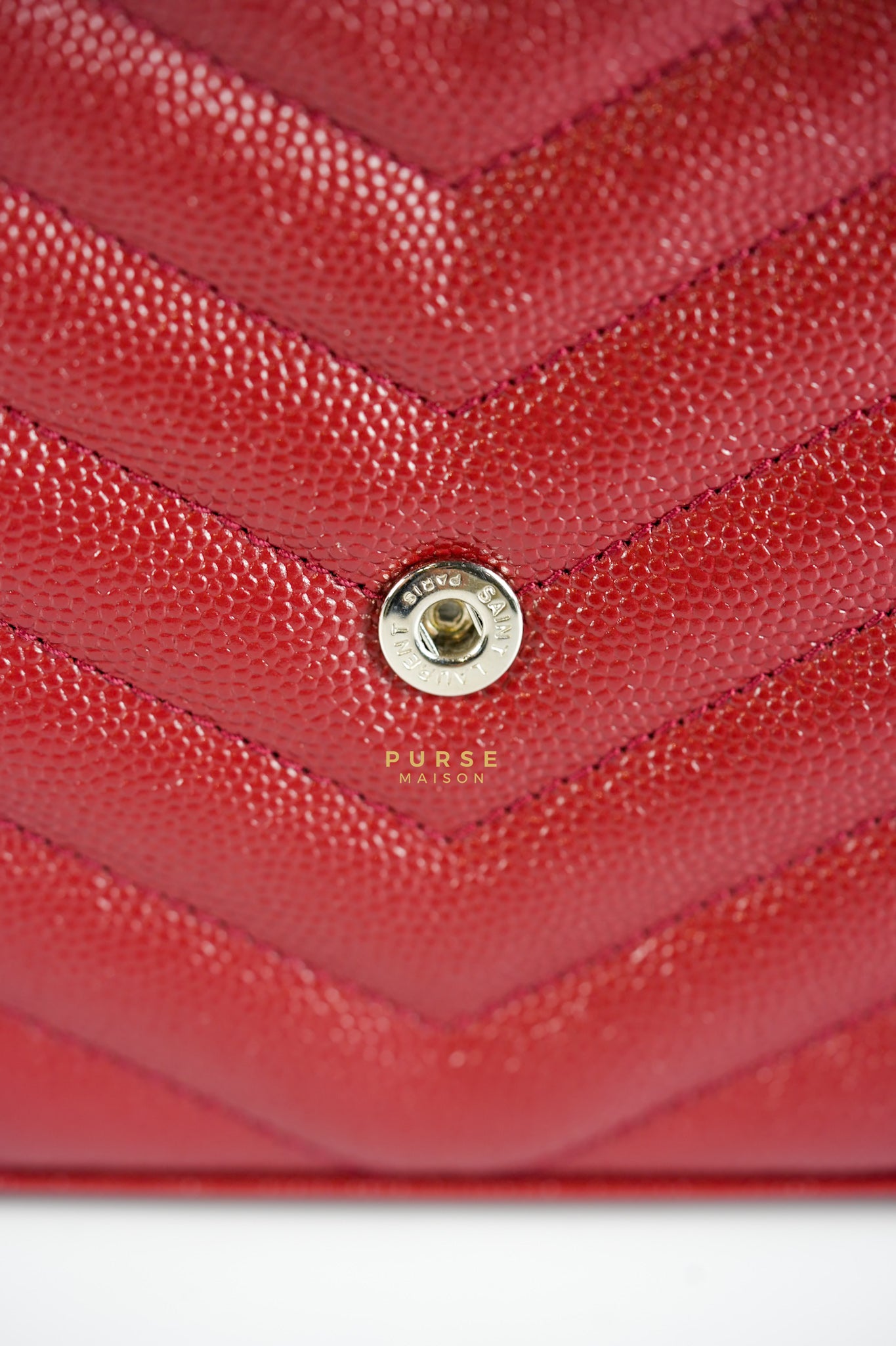 Envelope Wallet on Chain in Red | Purse Maison Luxury Bags Shop