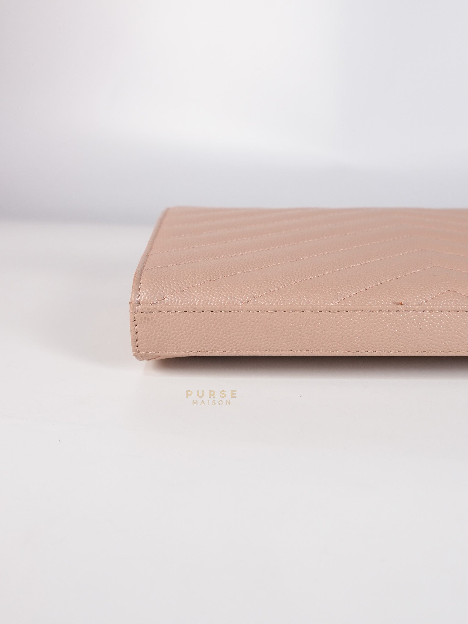 Envelope Wallet on Chain Medium in Fleur Corrigee Grain De Poudre Matelasse Chevron Monogram | Purse Maison Luxury Bags Shop
