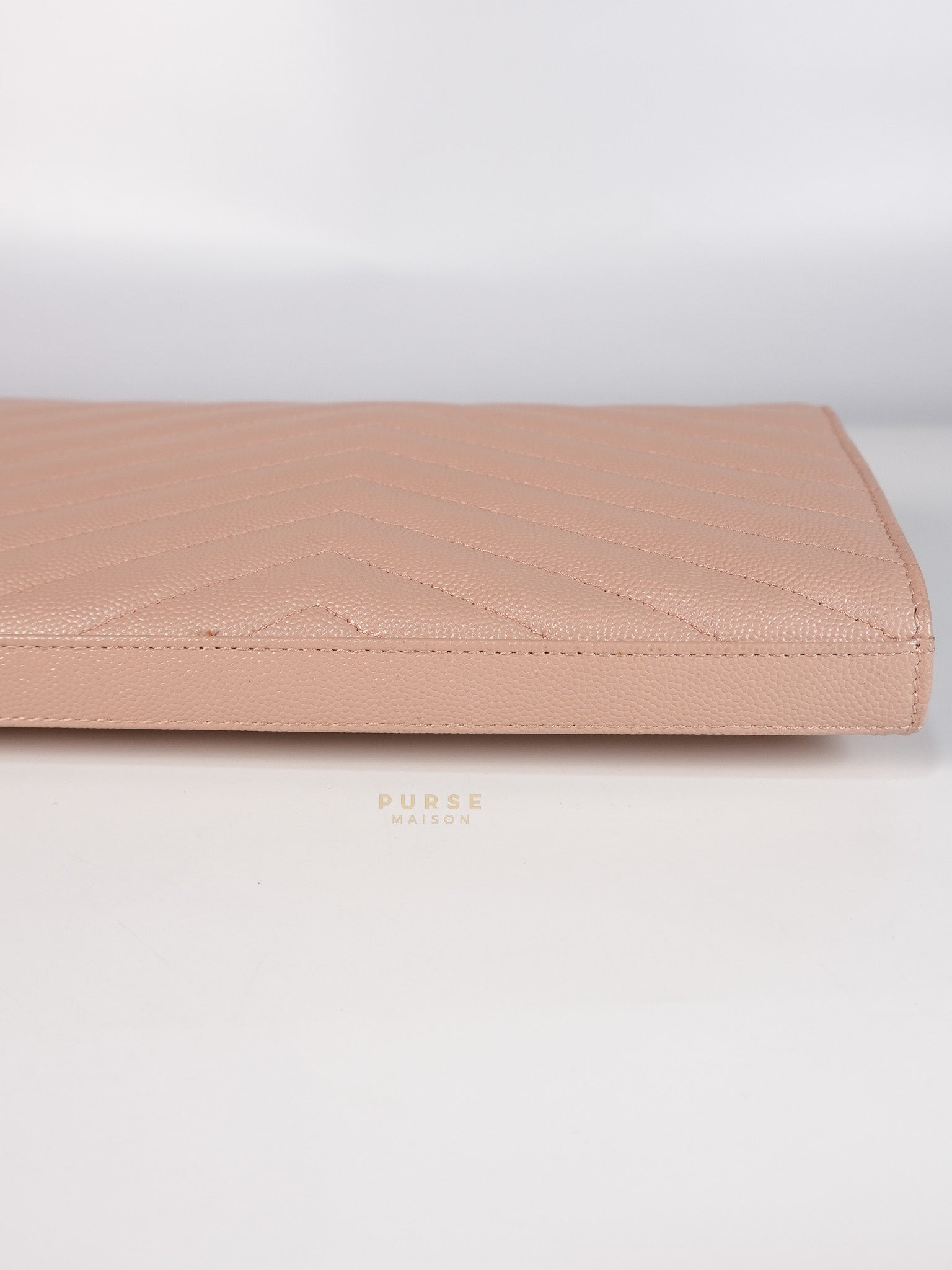 Envelope Wallet on Chain Medium in Fleur Corrigee Grain De Poudre Matelasse Chevron Monogram | Purse Maison Luxury Bags Shop