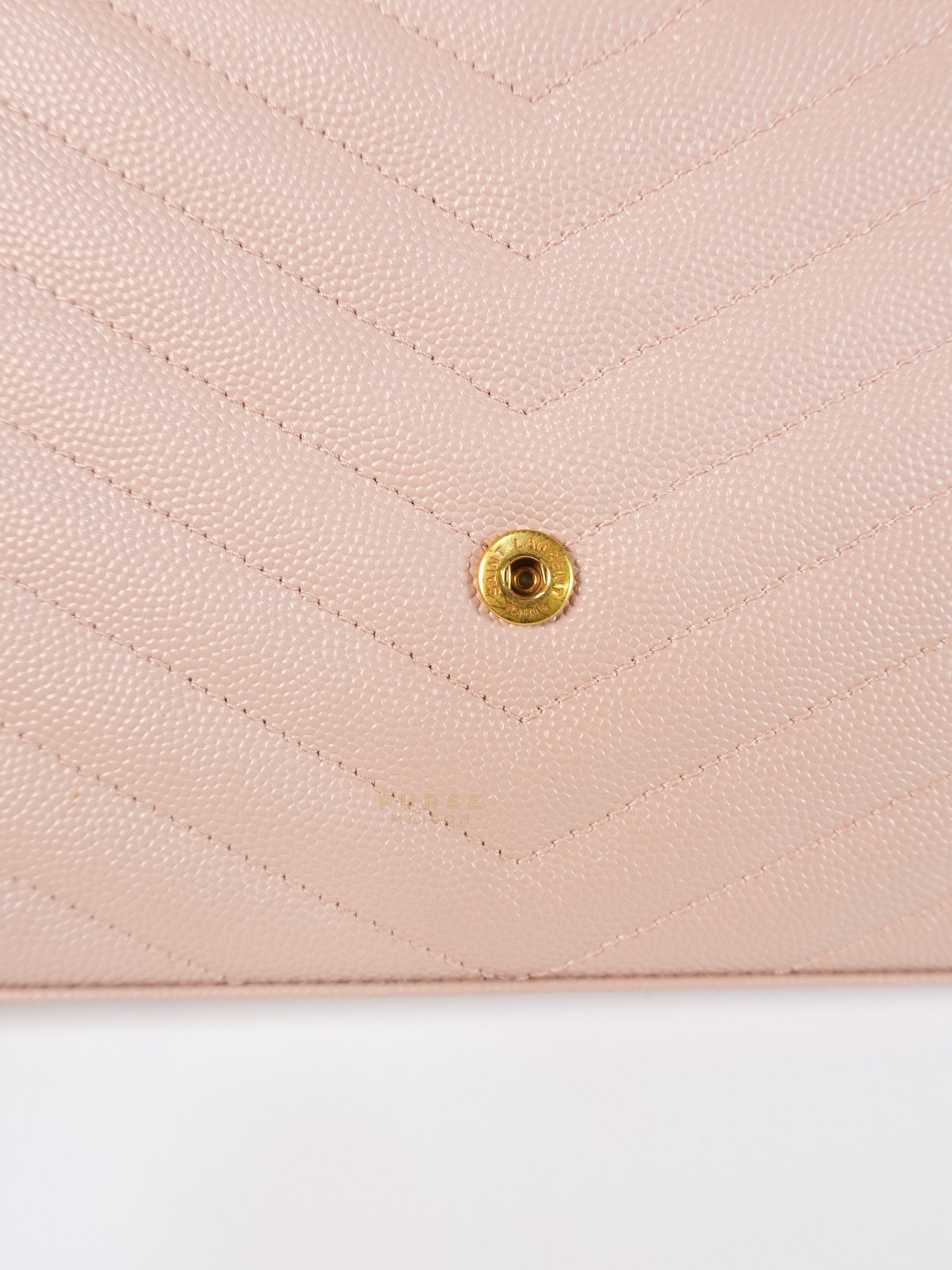 Envelope Wallet on Chain Medium in Fleur Corrigee Grain De Poudre Matelasse Chevron Monogram | Purse Maison Luxury Bags Shop