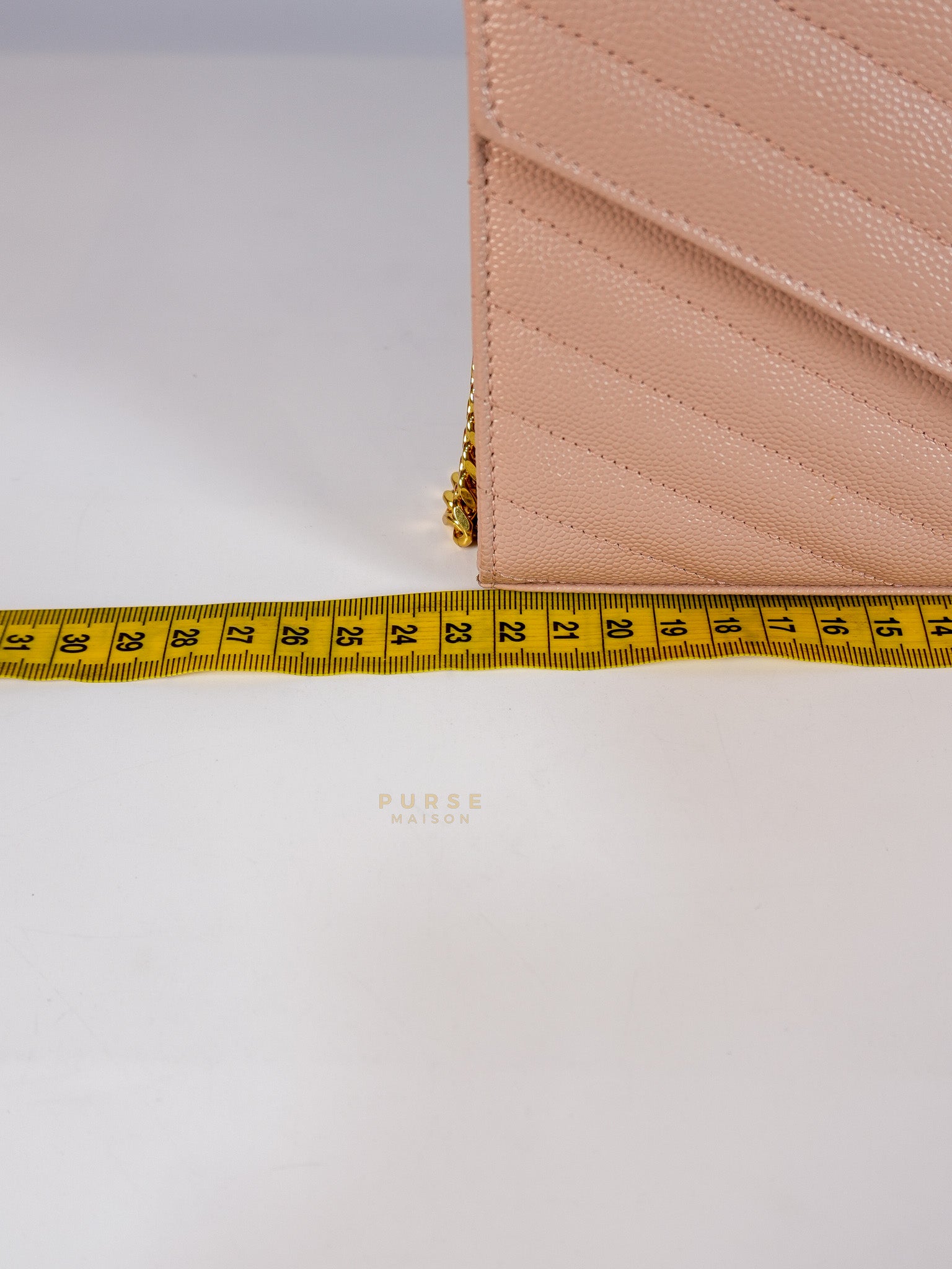 Envelope Wallet on Chain Medium in Fleur Corrigee Grain De Poudre Matelasse Chevron Monogram | Purse Maison Luxury Bags Shop