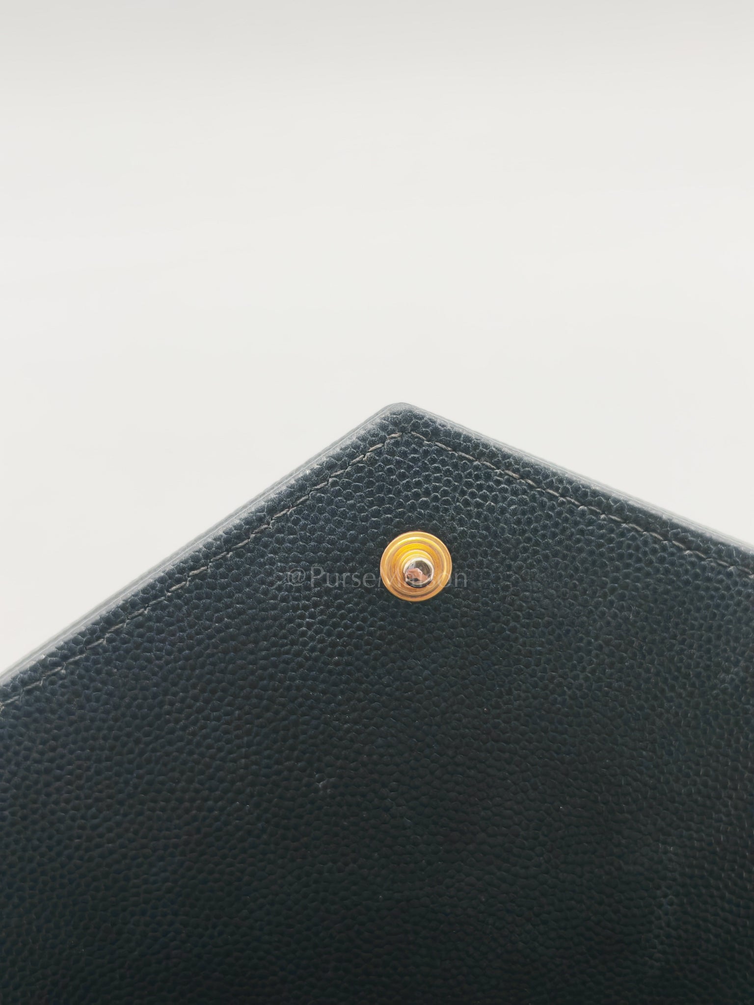 Envelope Wallet On Chain (WOC) in Black Chevre Leather Chain Bag | Purse Maison Luxury Bags Shop